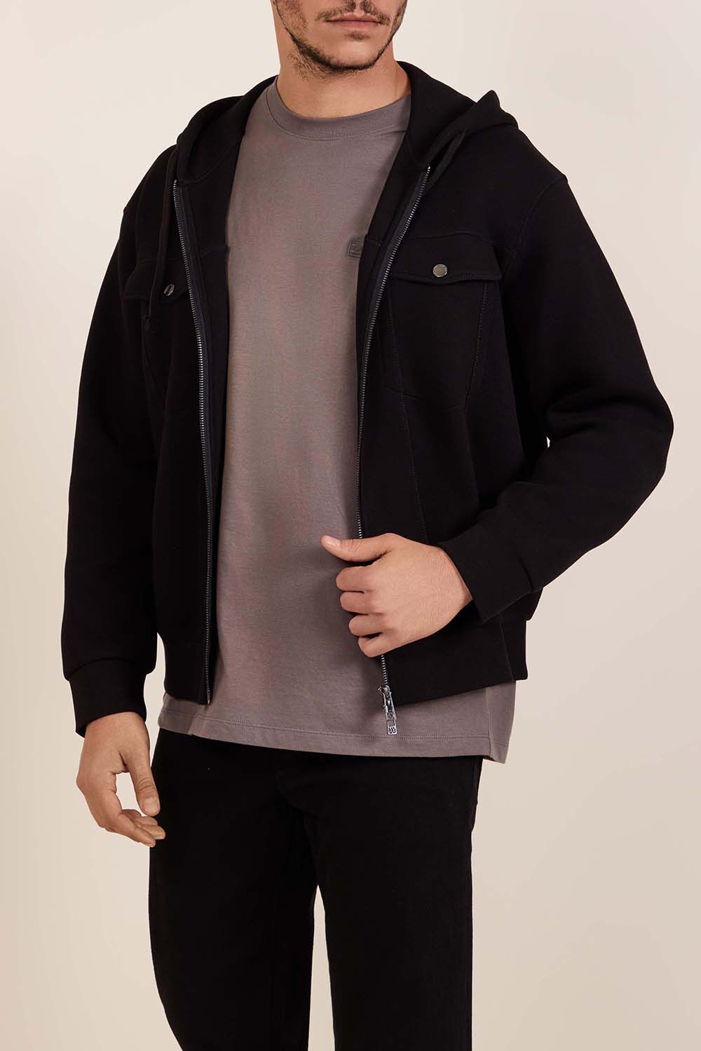 ARMANI EXCHANGE סוווטשירט קפוצ'ון