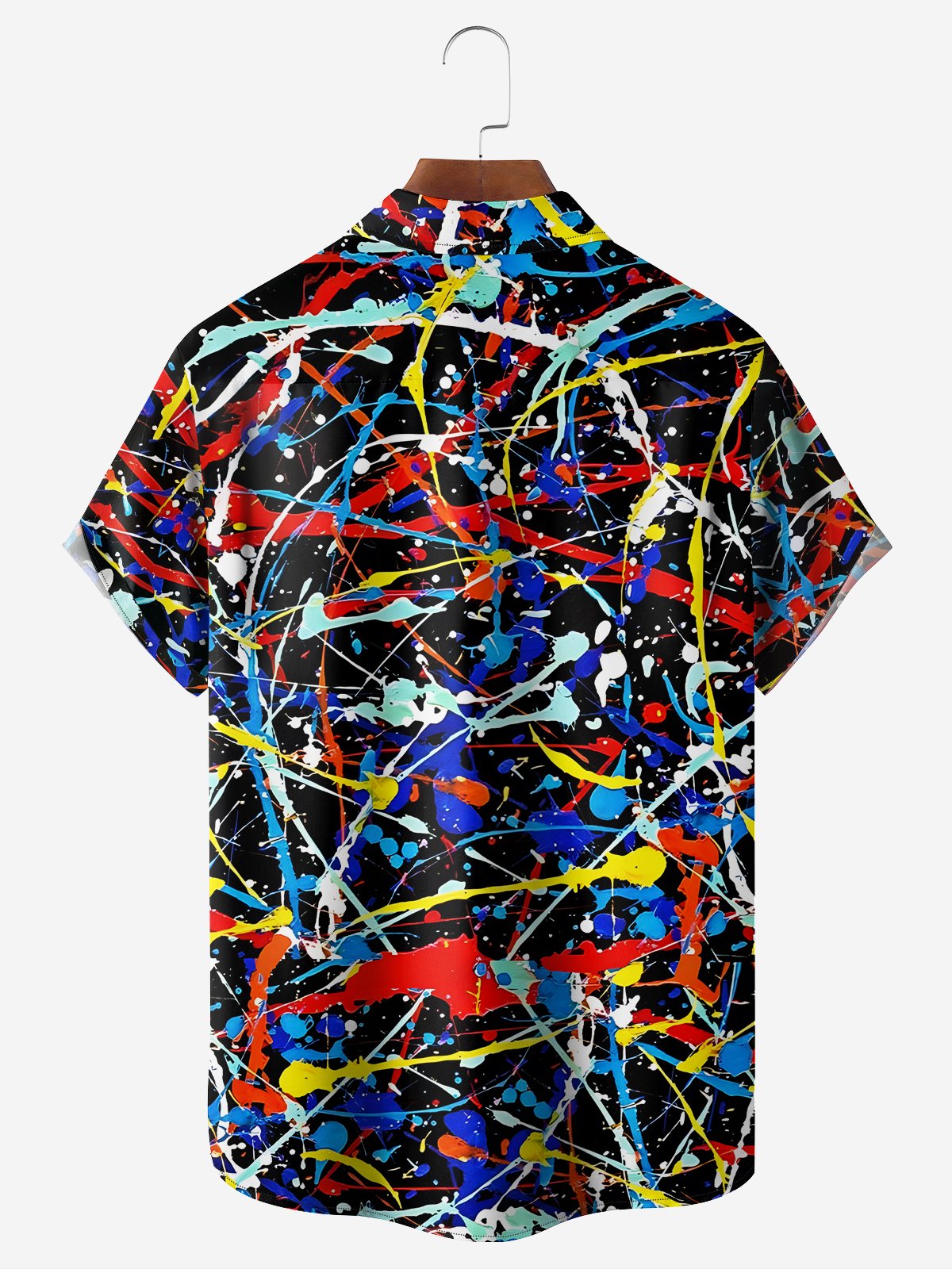 Moisture-wicking Abstract Geometric Chest Pocket Casual Shirt