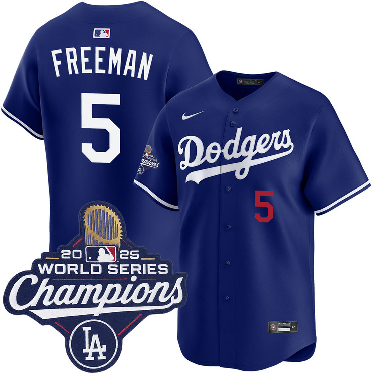 Freddie Freeman Los Angeles Dodgers Nike 2025 World Series Champions Limited Jersey - Royal