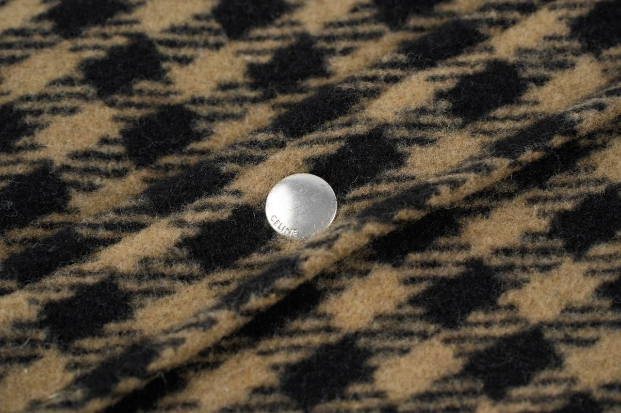 CELINE Brown Black Plaid Wool Jacket product photo from LabelPicks