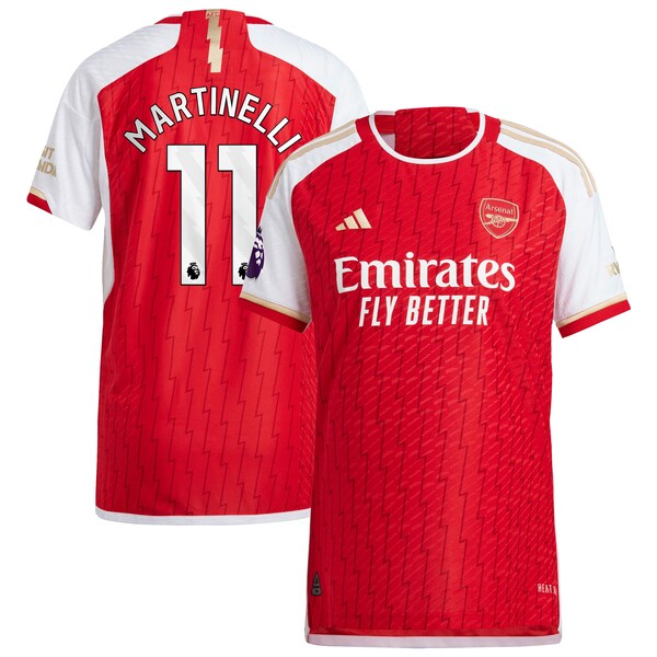 Gabriel Martinelli Arsenal adidas 2023/24 Home Authentic Player Jersey - Red/Yellow