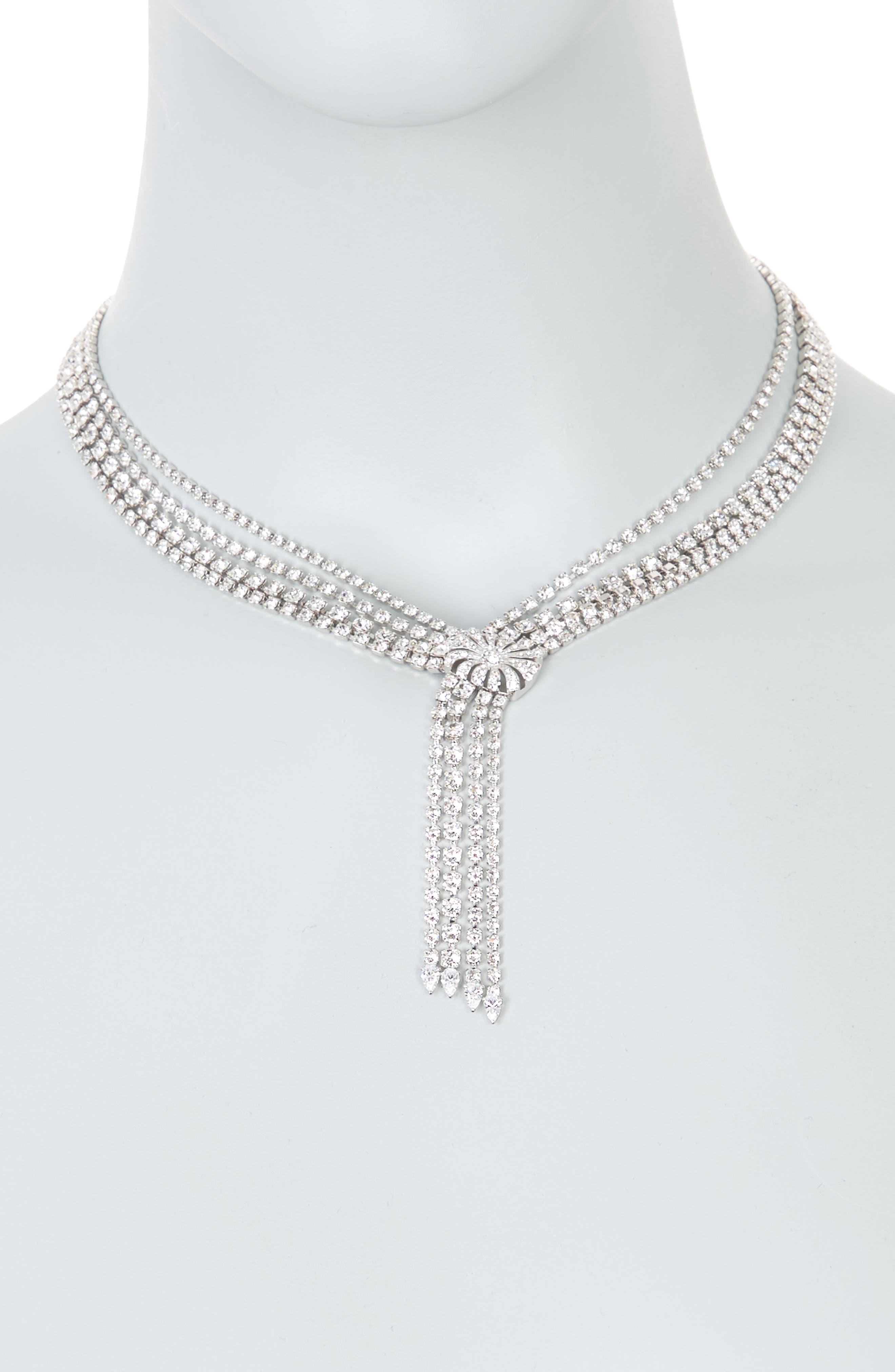 Nadri Gladys Cubic Zirconia 4-Line Statement Necklace