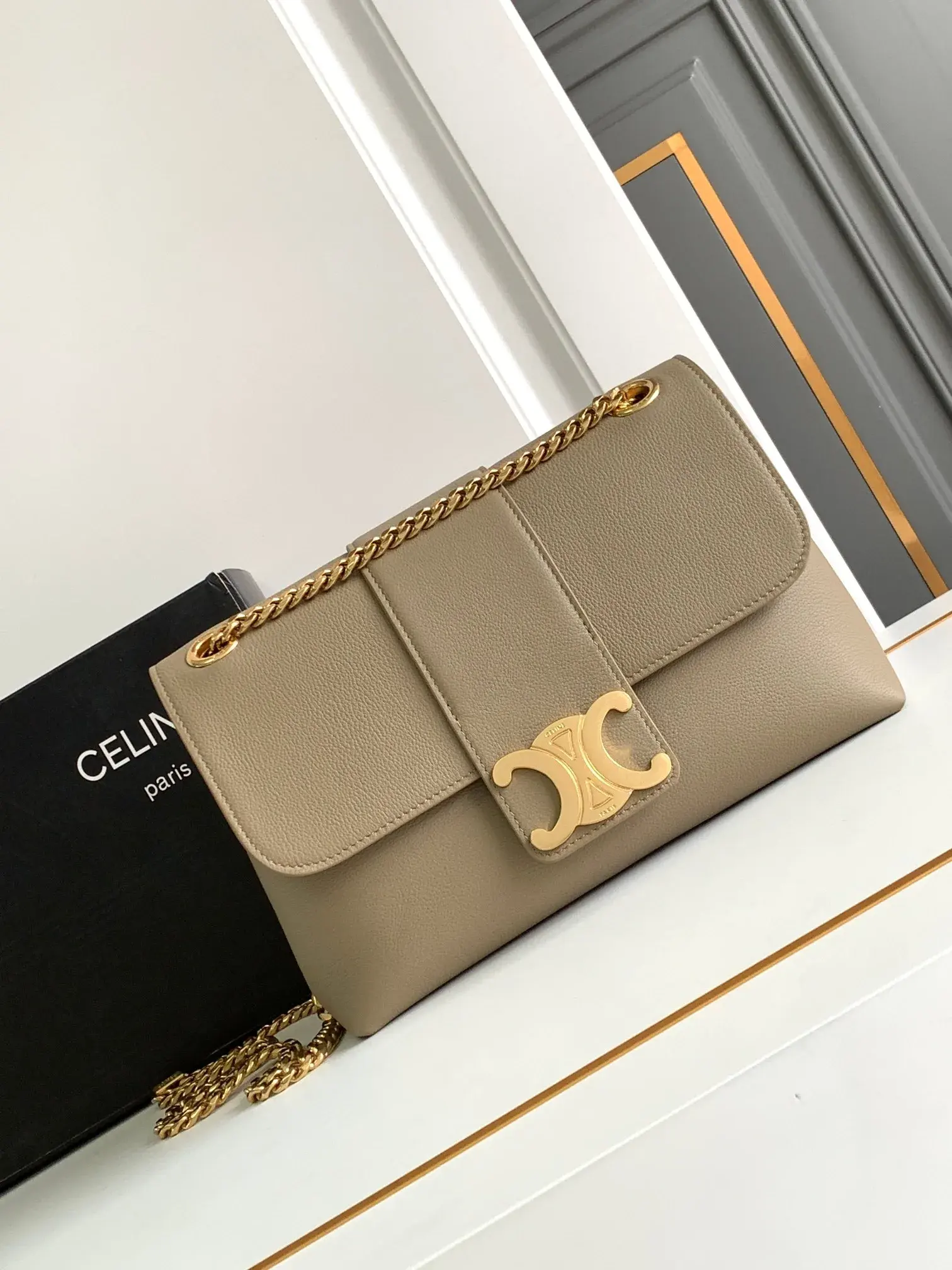 Celine Triomphe Grained Leather Crossbody Bag product photo from LabelPicks