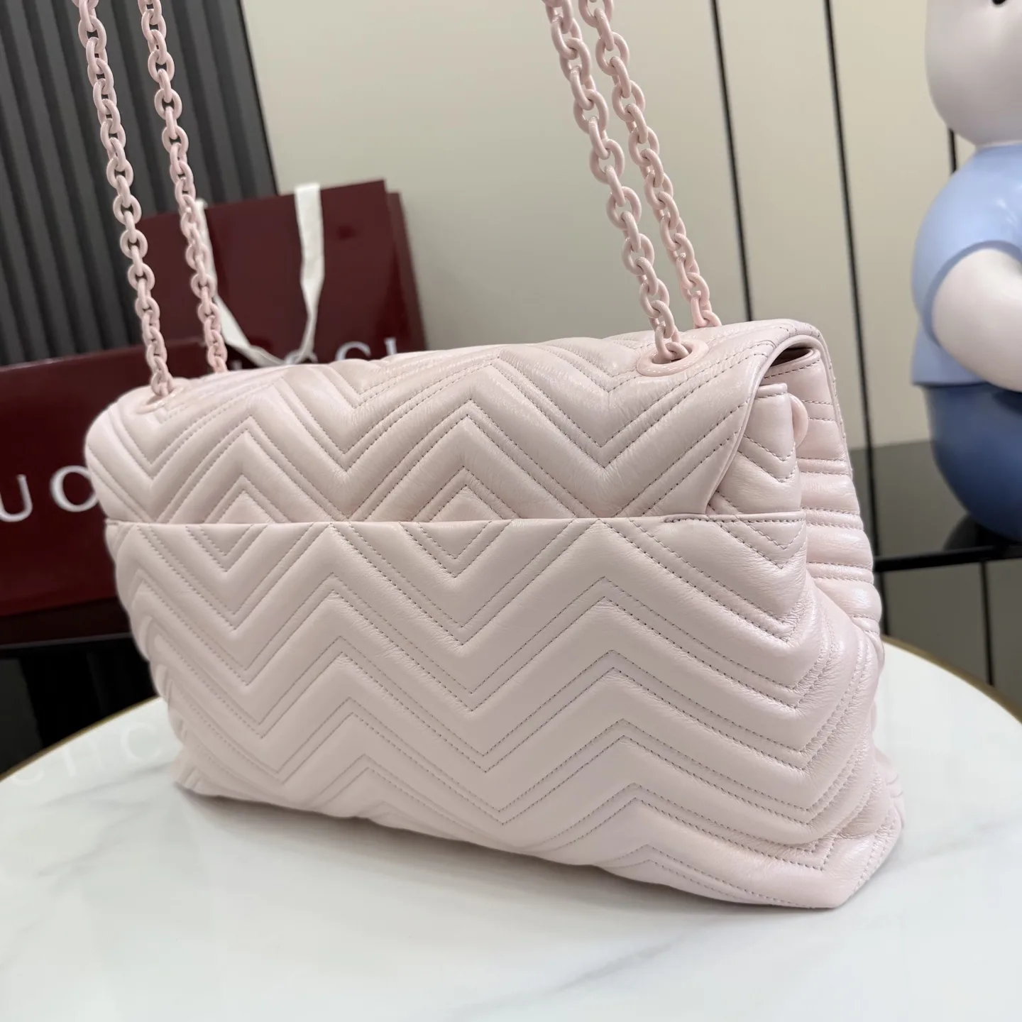Gucci Marmont Pink GG Supreme Canvas Shoulder Bag product photo from LabelPicks