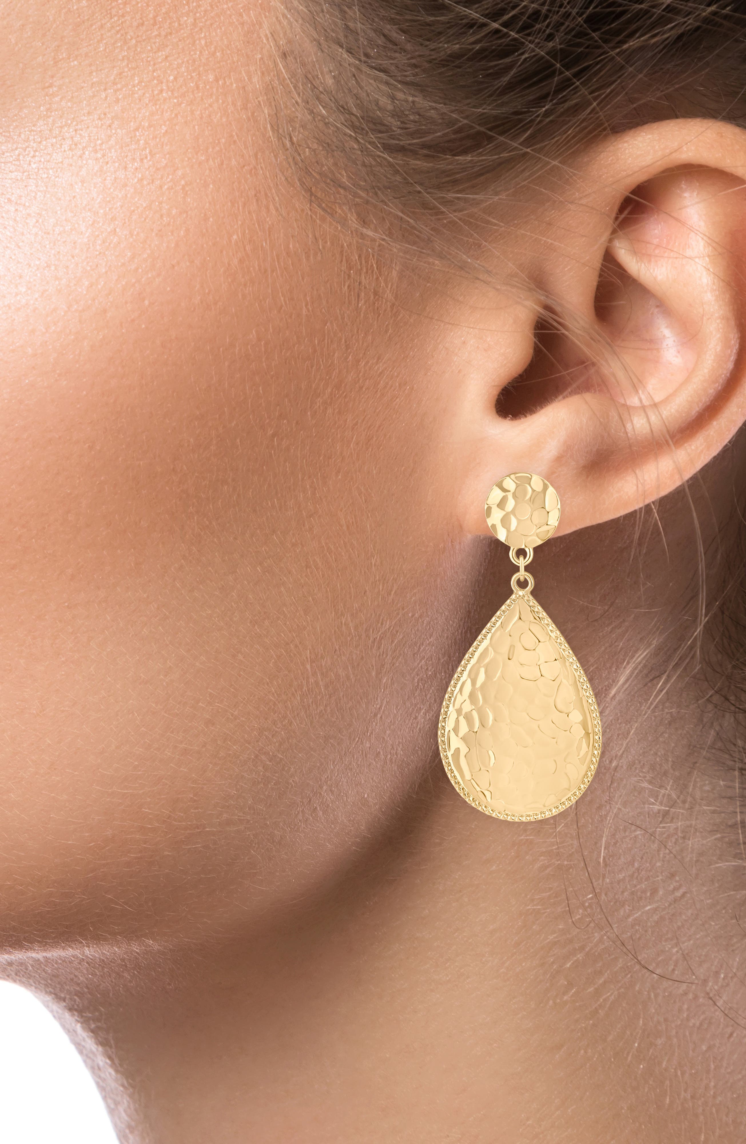 JARDIN 14K Gold Plated Hammered Teardrop Earrings (Nordstrom Exclusive)