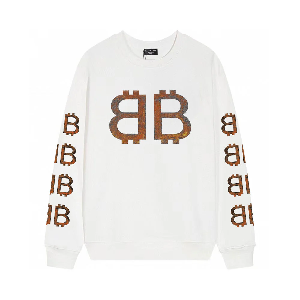 Vintage B Letter Print Sweatshirt