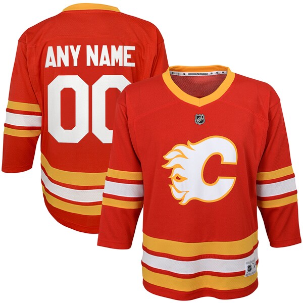 Calgary Flames Preschool Team Home Replica Custom Jersey - Red
