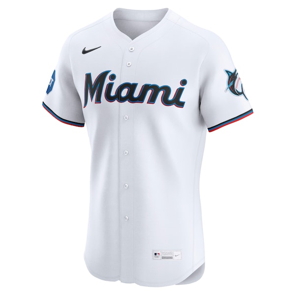 Miami Marlins Nike Home Elite Jersey - White