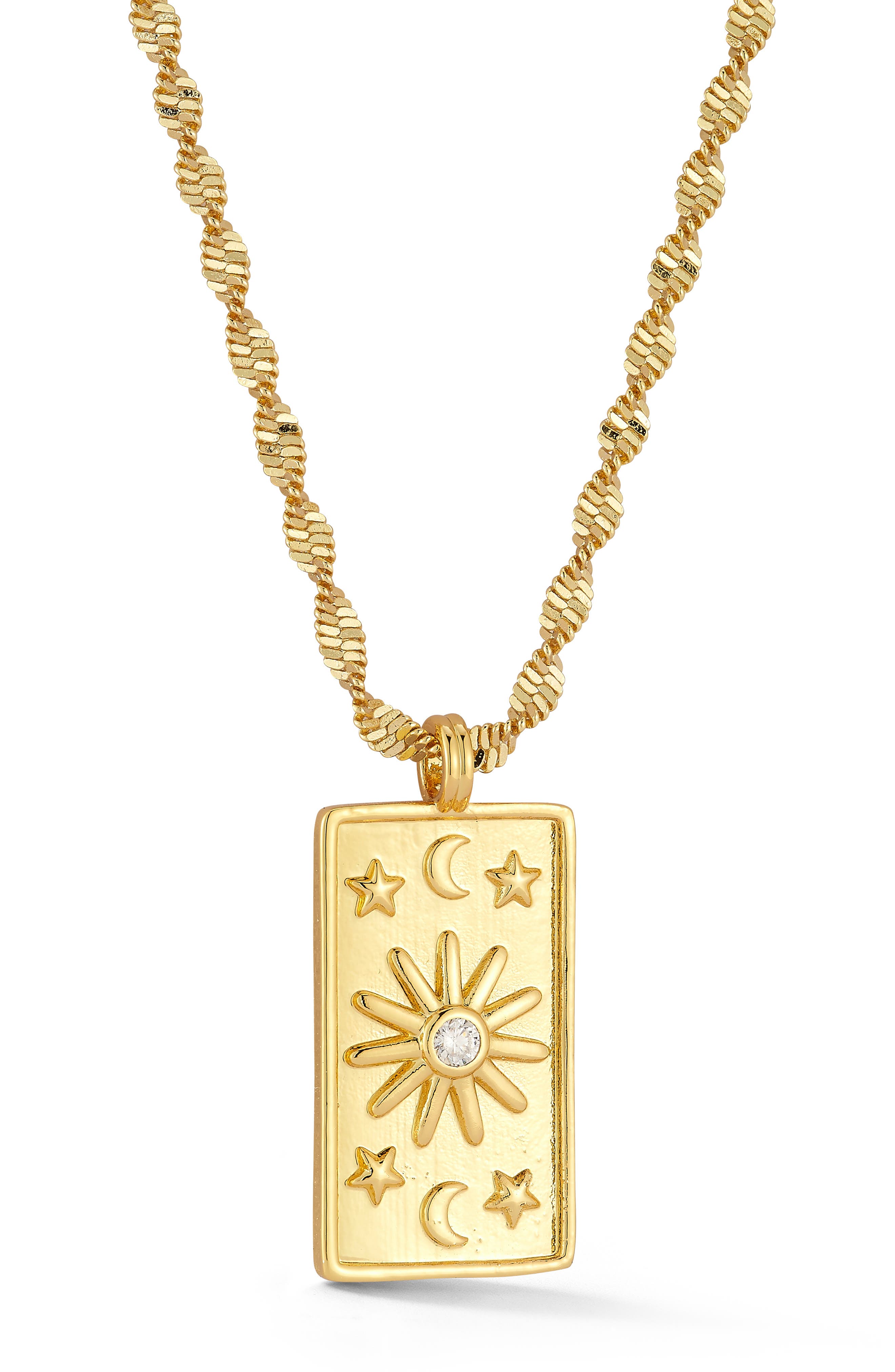SPHERA MILANO Cubic Zirconia Celestial Pendant Necklace