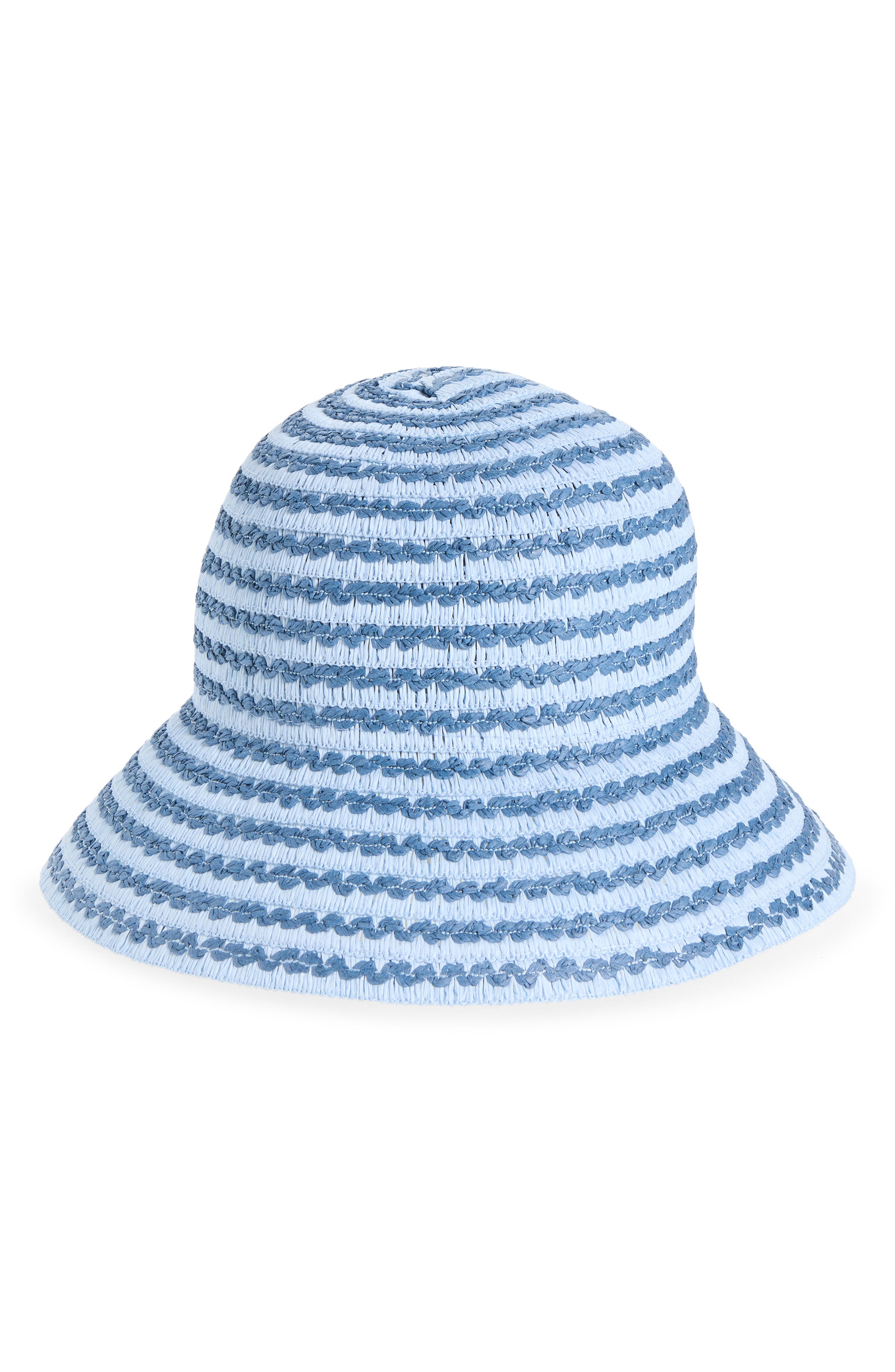 NORDSTROM RACK Stripe Straw Bucket Hat