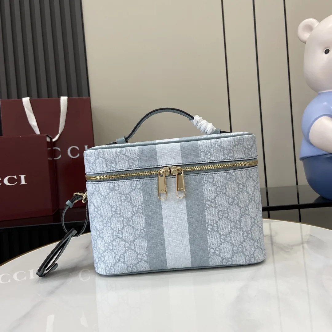 Gucci Ophidia Blue Canvas and Leather Top Handle Bag product photo from LabelPicks