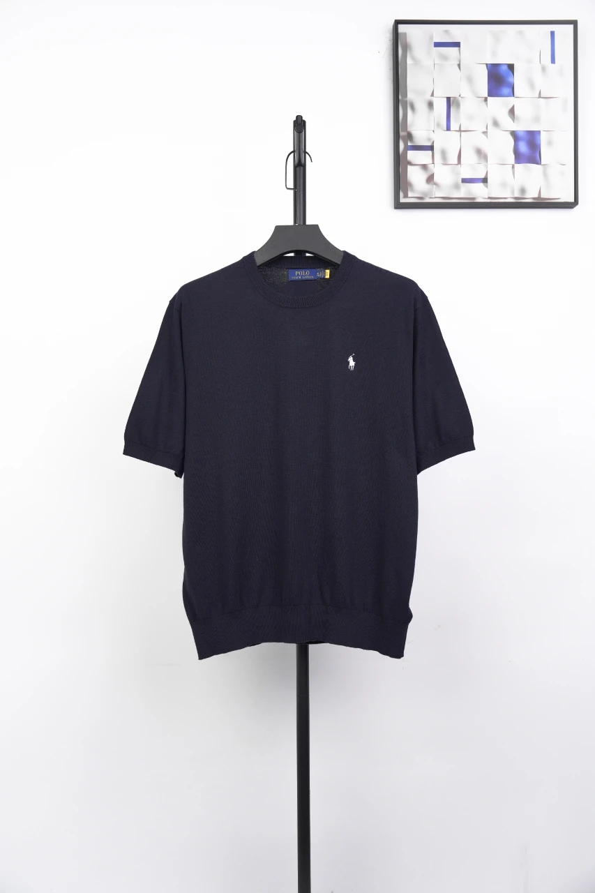 Ralph Lauren Navy Pony Embroidered Jacquard Short Sleeve Polo Shirt product photo from LabelPicks
