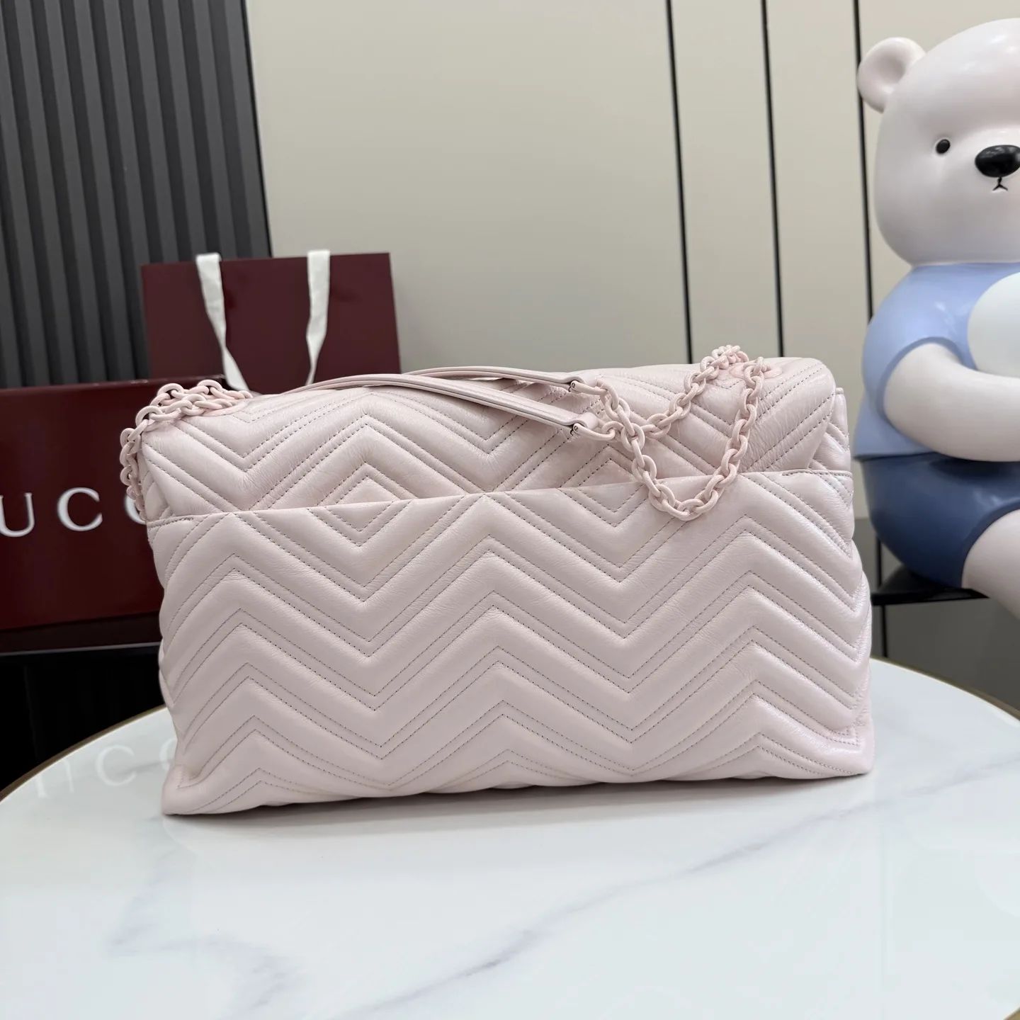 Gucci Marmont Pink GG Supreme Canvas Shoulder Bag product photo from LabelPicks