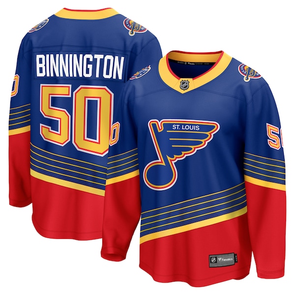 Jordan Binnington St. Louis Blues  Breakaway Jersey - Royal/White/Blue