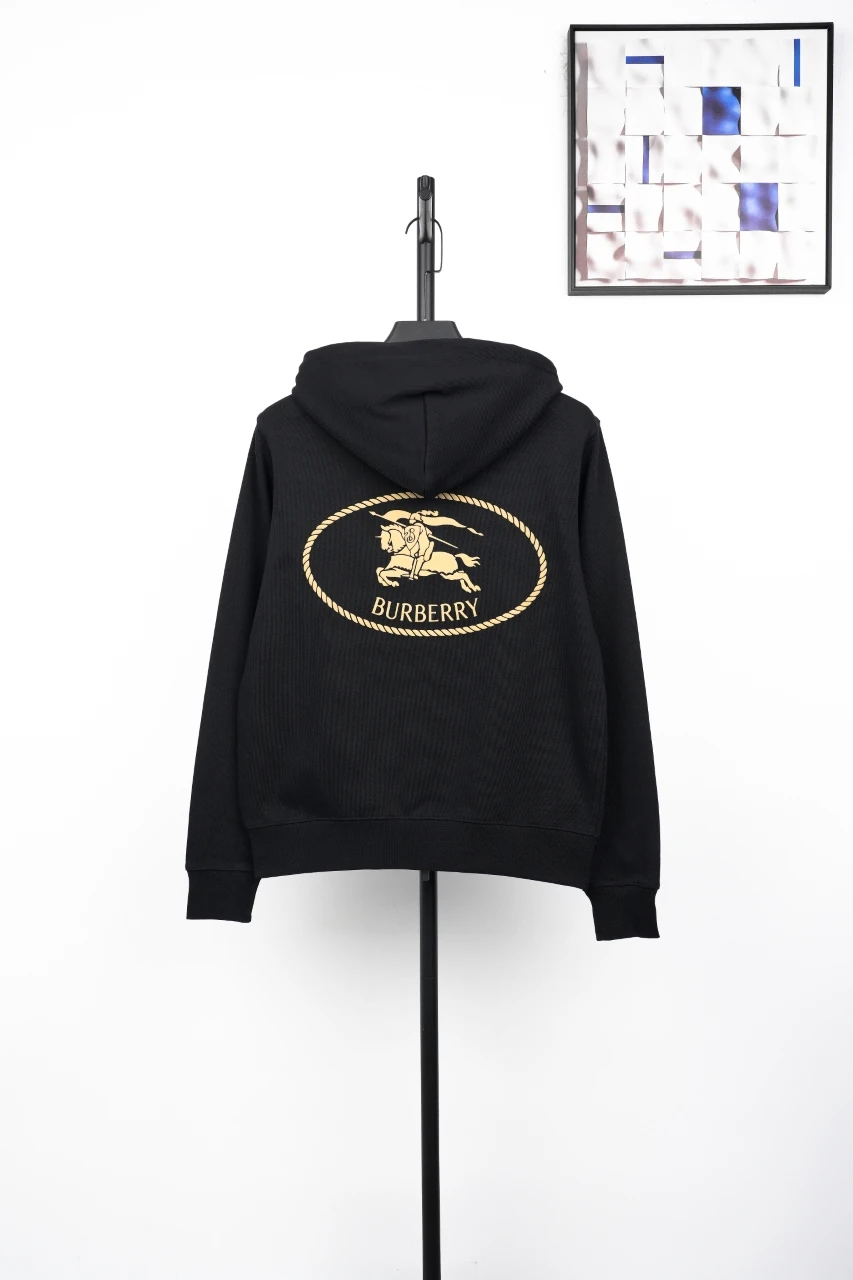 Burberry Black Embroidered Zip Hoodie product photo from LabelPicks