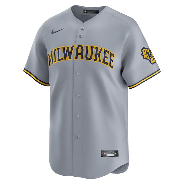 Milwaukee Brewers Nike Away Limited Jersey - Gray