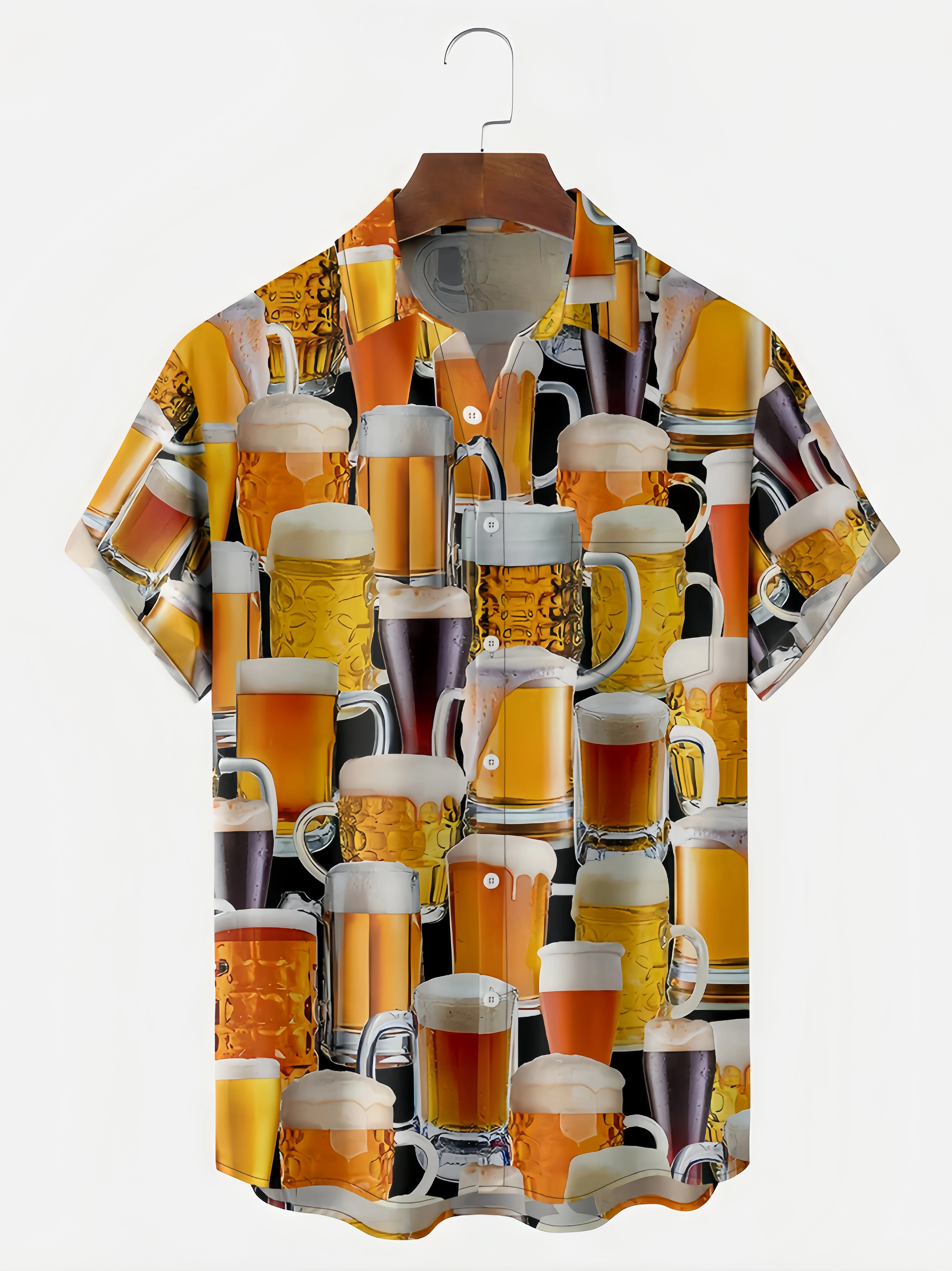 Beer Chest Pockets Short Sleeve Hawaiian Shirts