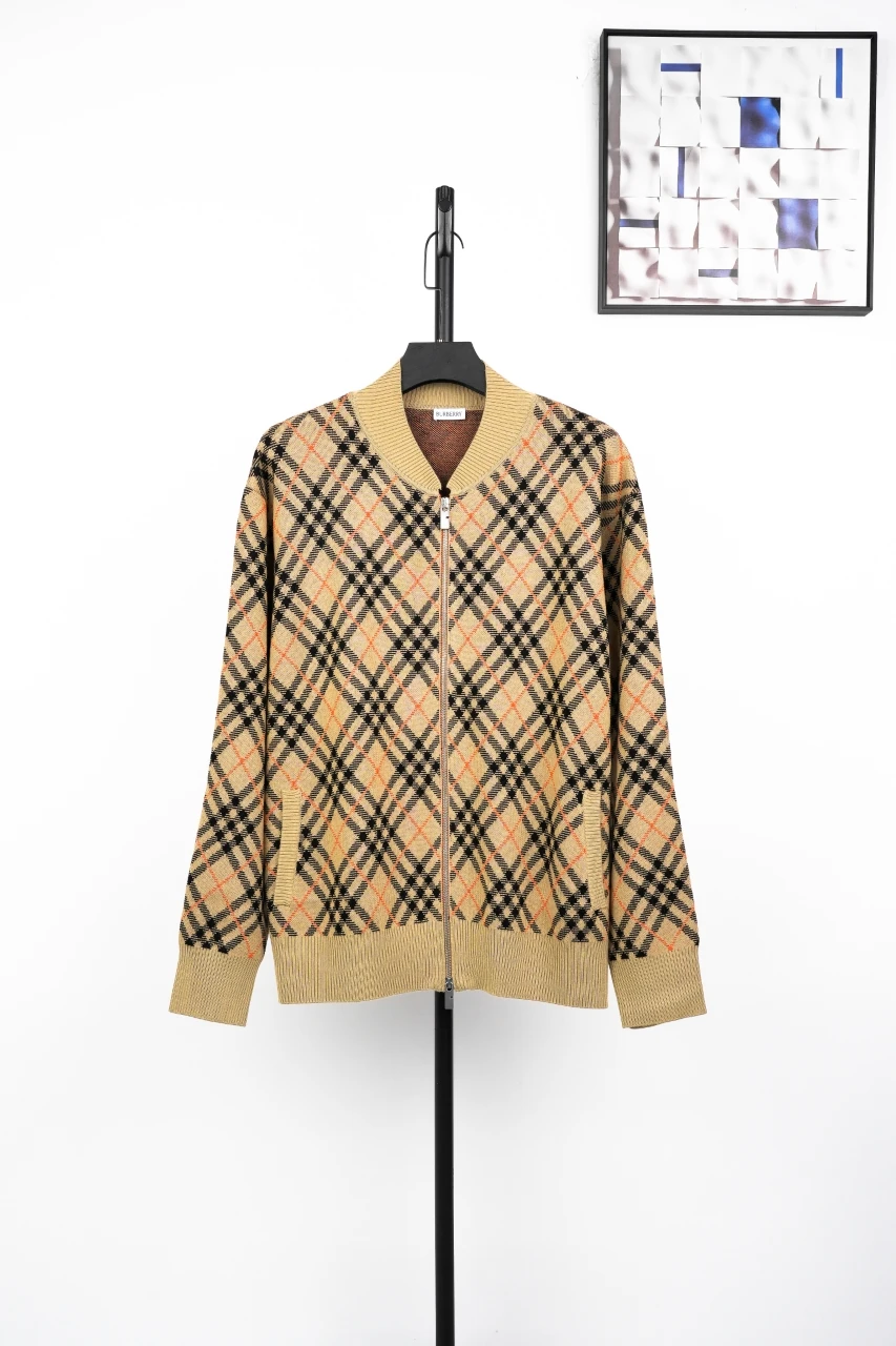 Burberry Beige Check Wool Blend Jacket product photo from LabelPicks