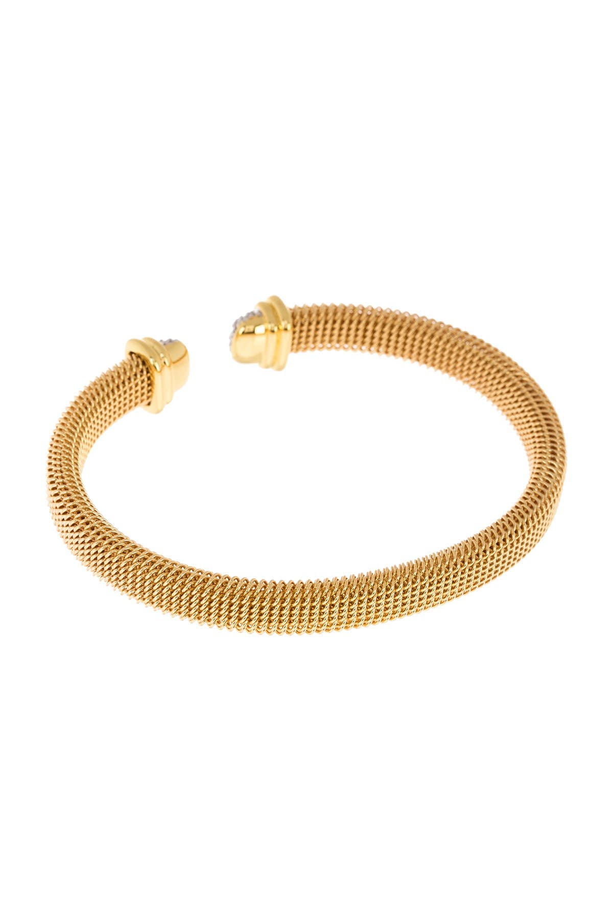 Juvell Two-Tone CZ Mesh Cuff Bracelet