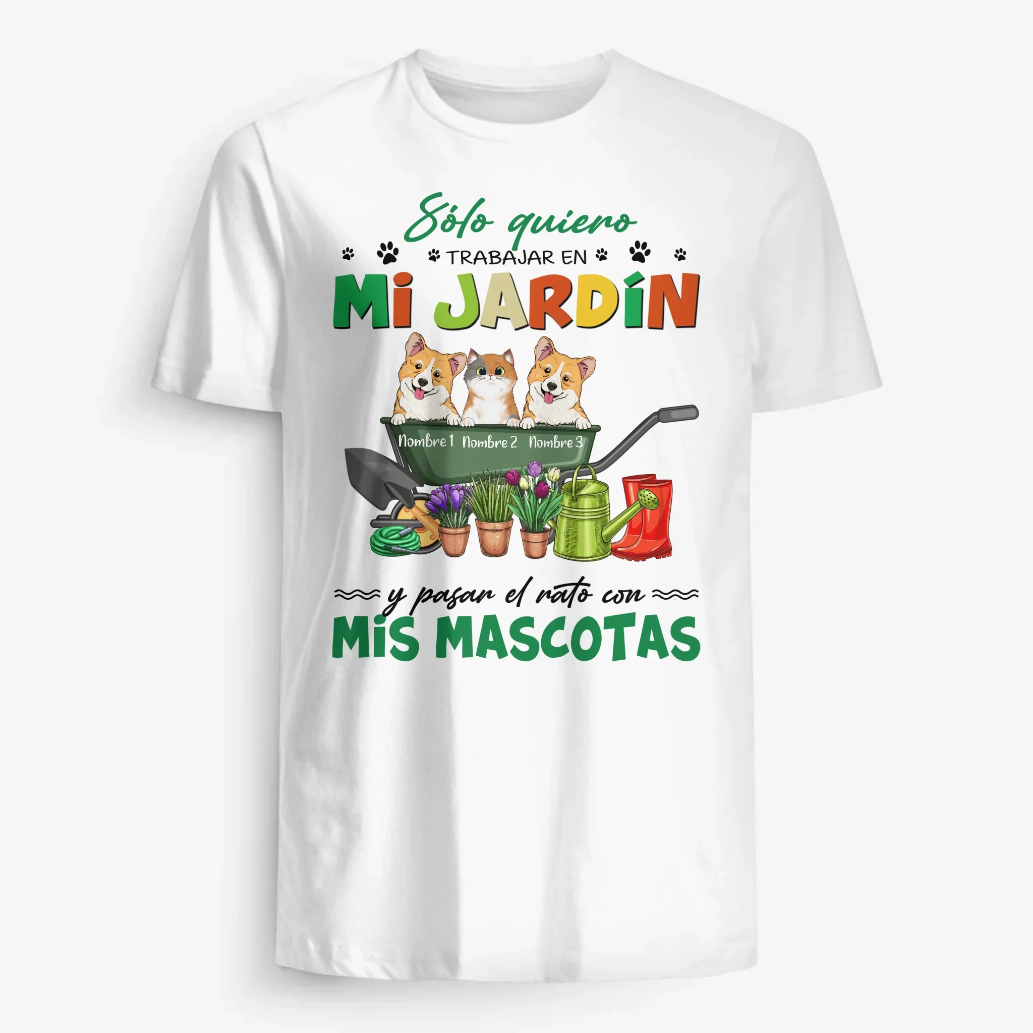 Personalizar Camisetas Para Amante De Los Animales | Personalizado Regalo Para Amante De Los Perros | Sólo Quiero Trabajar En Mi Jardín