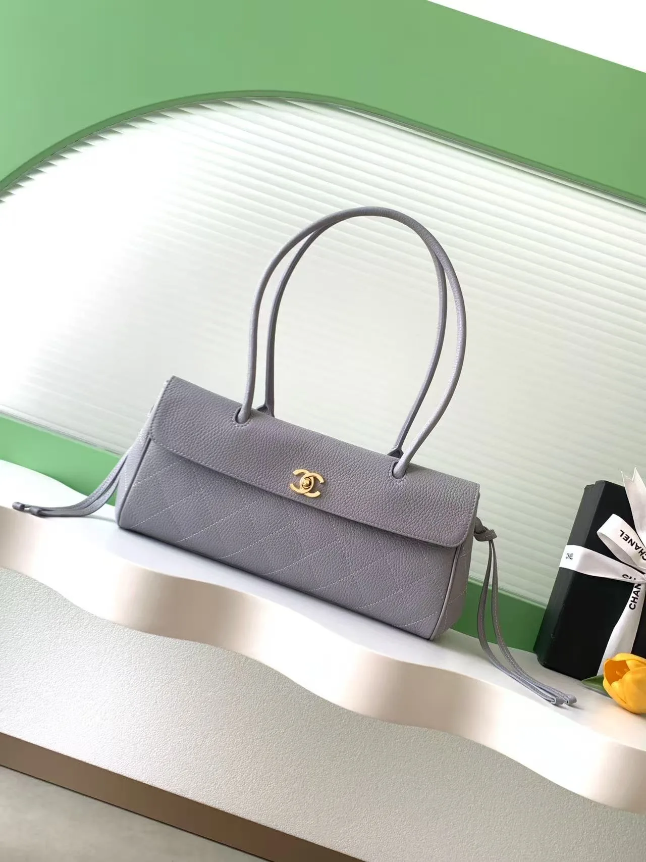 Chanel Gold Grained Leather Shoulder Bag product photo from LabelPicks