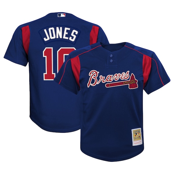 Chipper Jones Atlanta Braves  Youth Cooperstown Collection Mesh Batting Practice Jersey - Navy