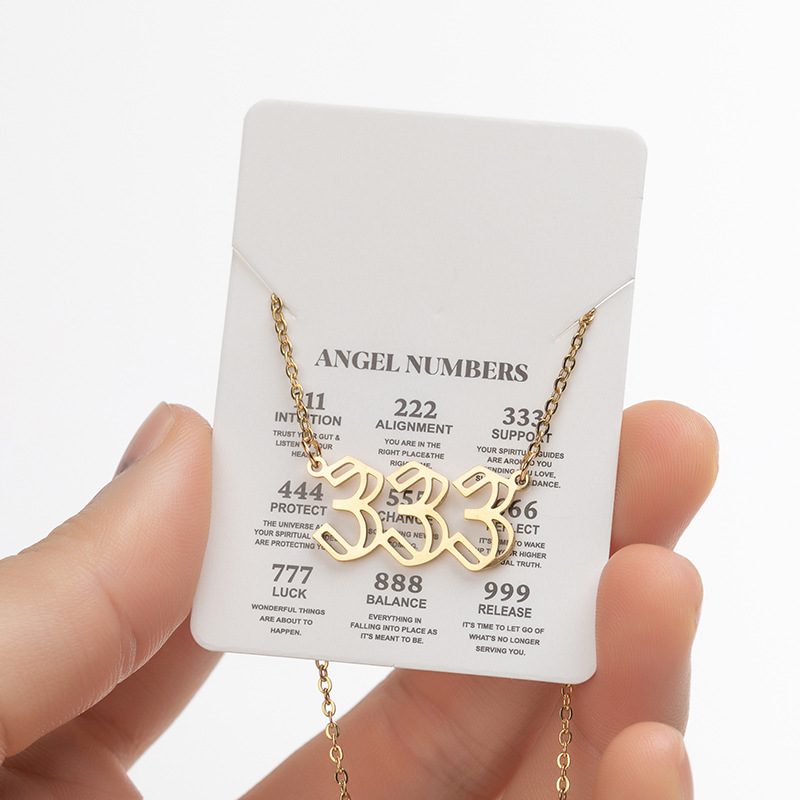 New Openwork 333 Angel Number Necklace
