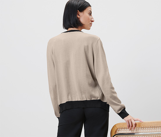 Feinstrick-Cardigan, taupe
