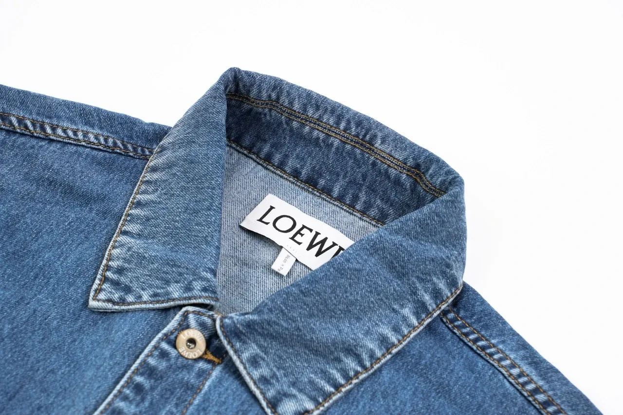 LOEWE Blue Denim Jacket with Embroidered Anagram Sleeve Detail product photo from LabelPicks