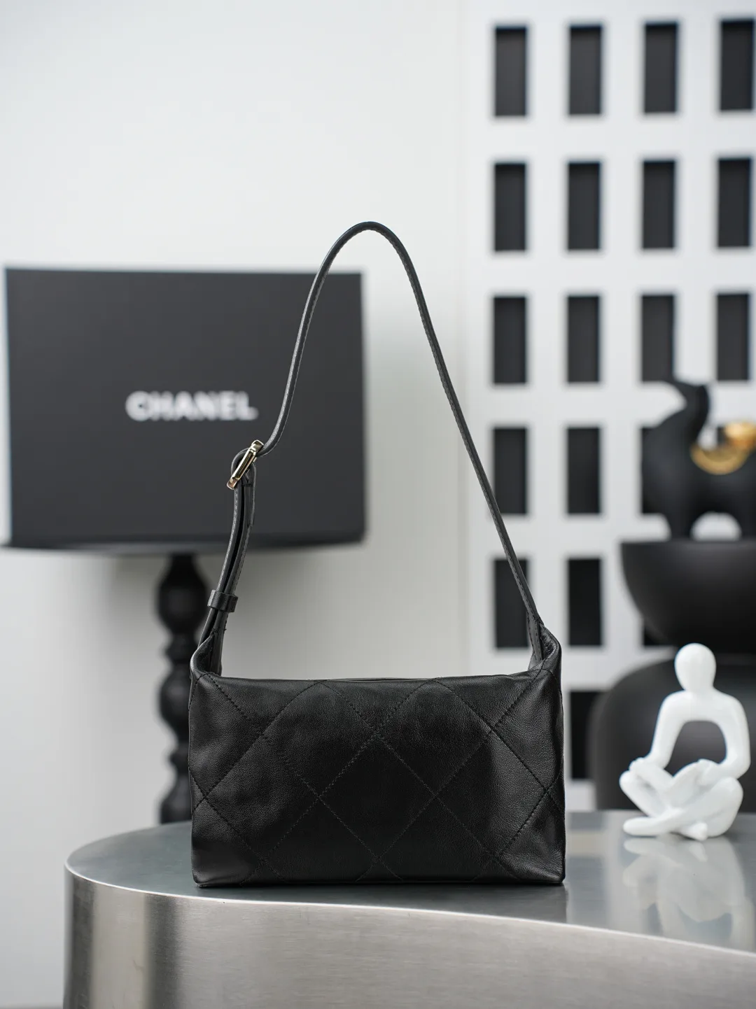 Chanel Gabrielle Black Quilted Leather Hobo Bag product photo from LabelPicks