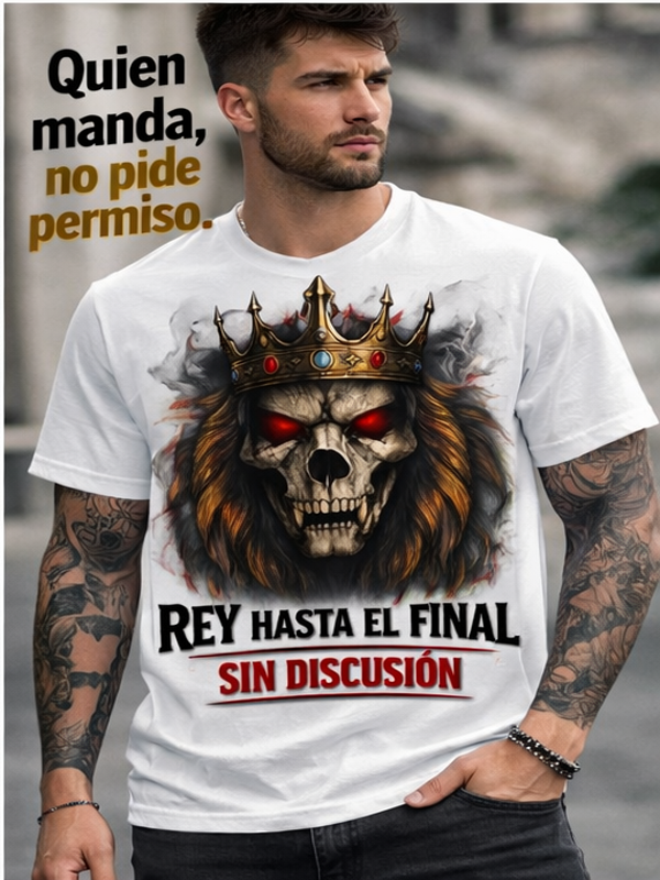 Remera León Calavera Rey | Streetwear Dark Unisex
