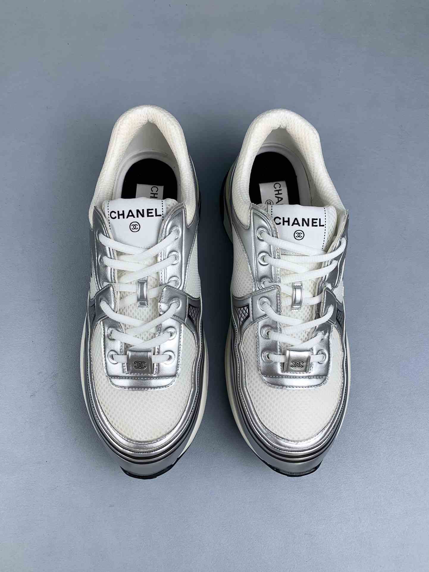 CHANEL Sneakers Fabric & Laminated