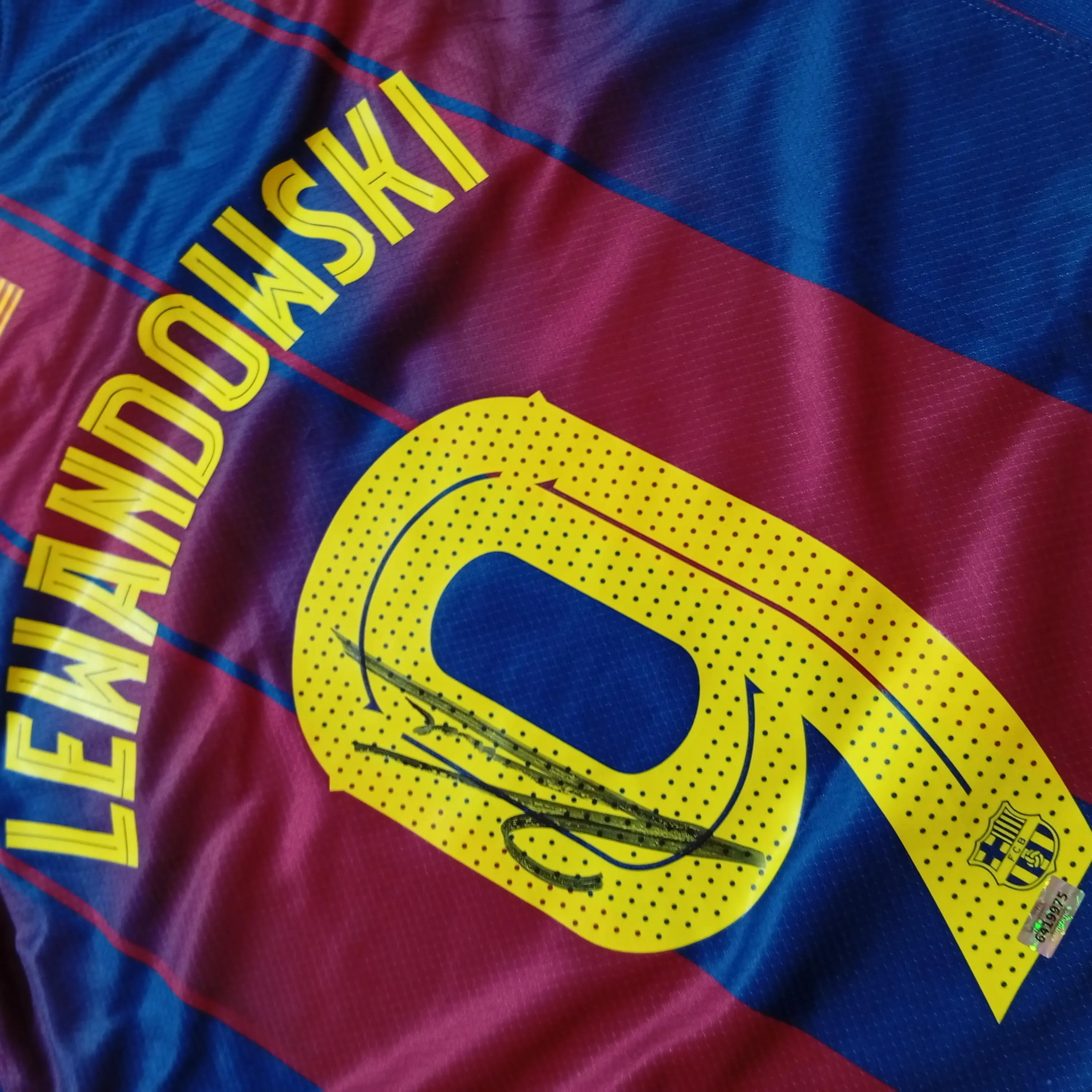 Robert Lewandowski Signed Autographed Barcelona FC Home Football Shirt With COA