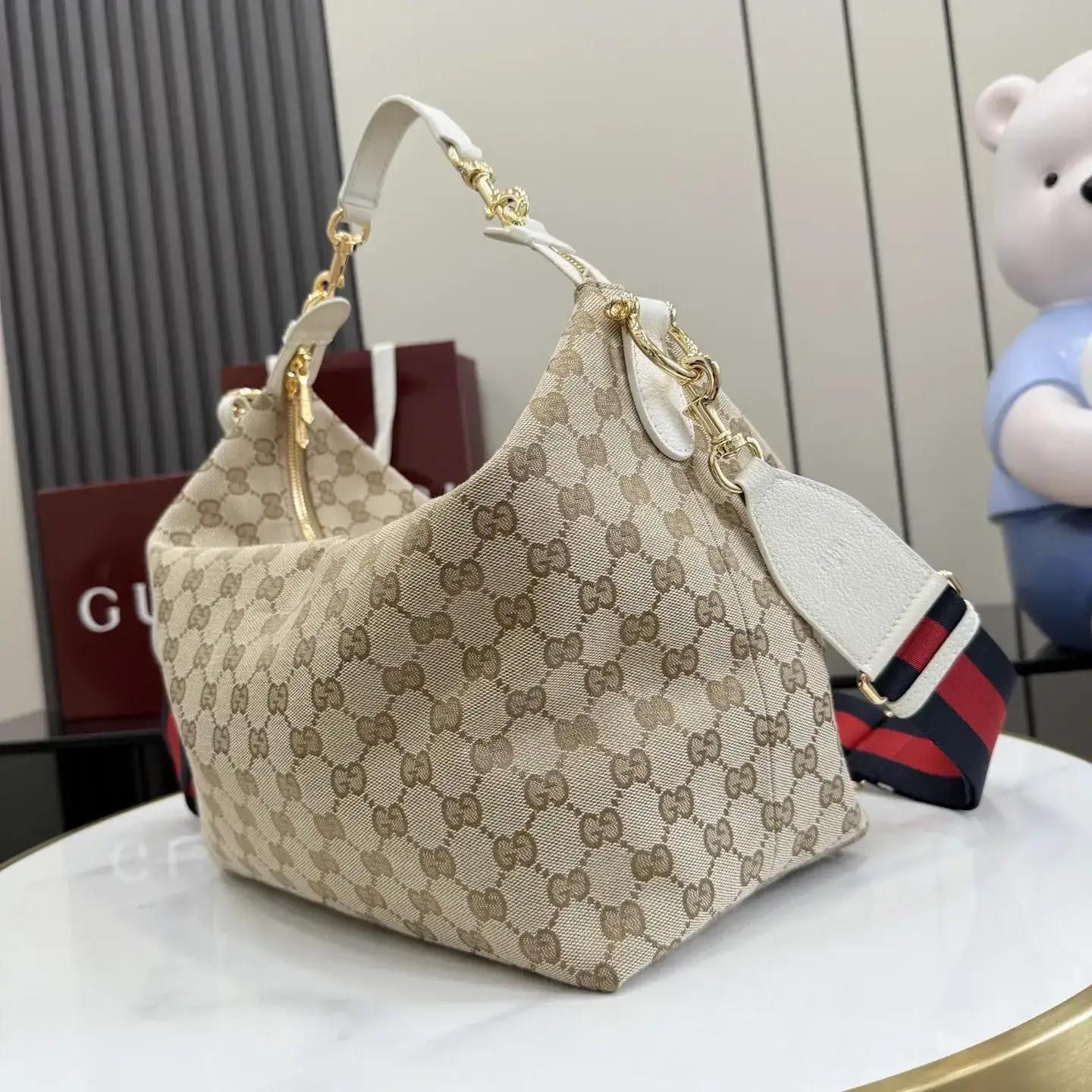 Gucci Canvas and Leather Shoulder Bag product photo from LabelPicks