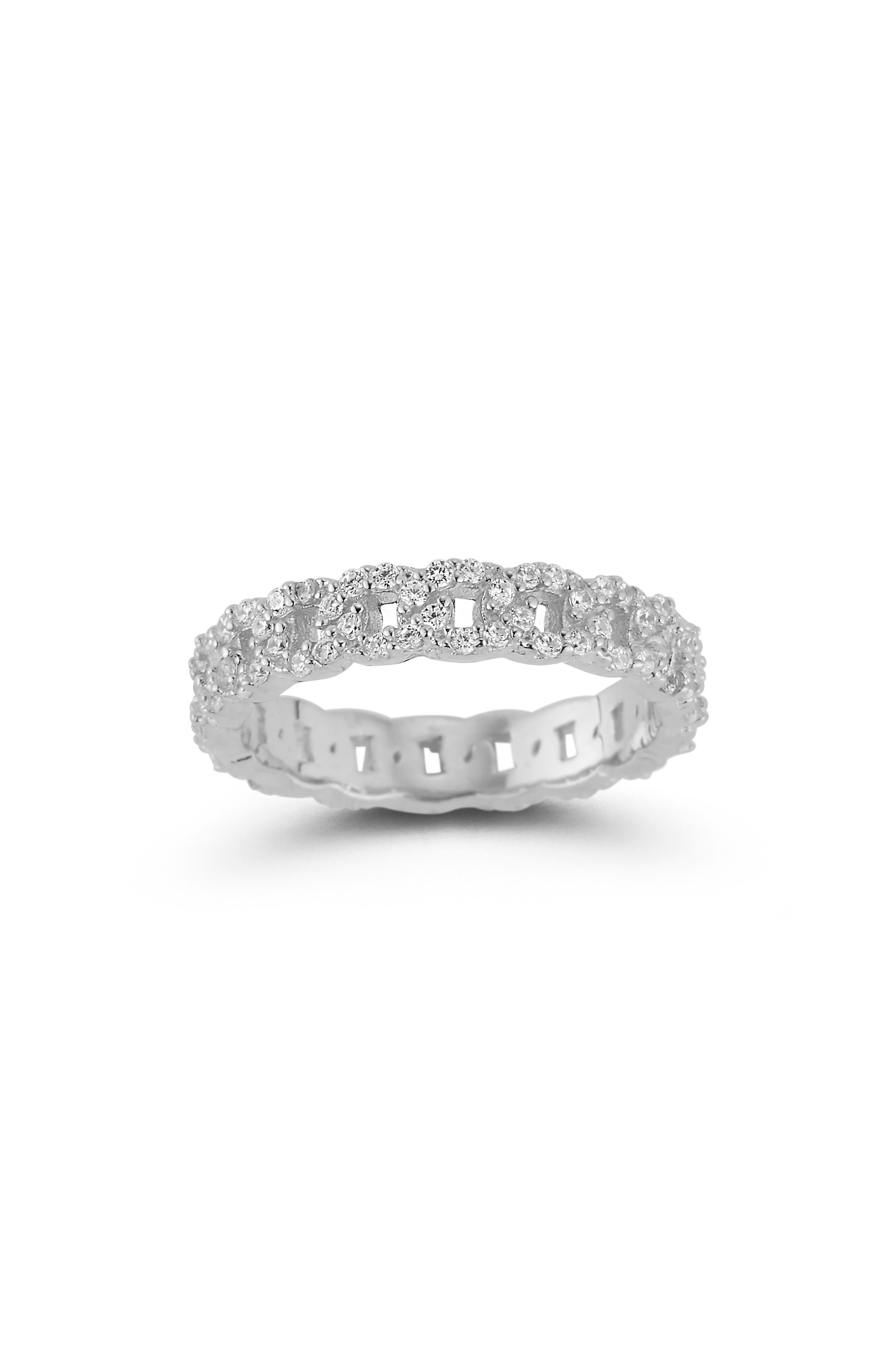 GLAZE JEWELRY Cubic Zirconia Curb Link Ring