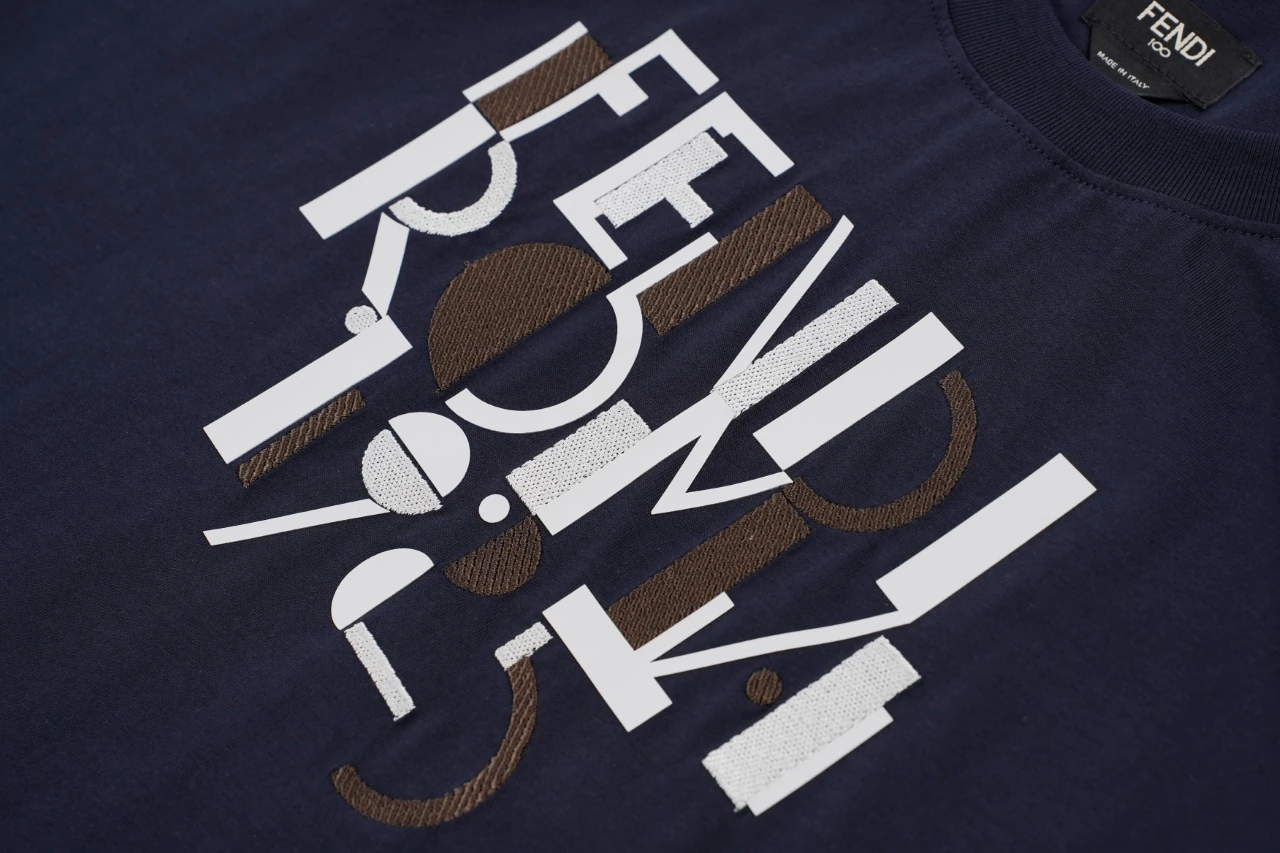 Fendi Navy Anniversary Lettering T-Shirt product photo from LabelPicks