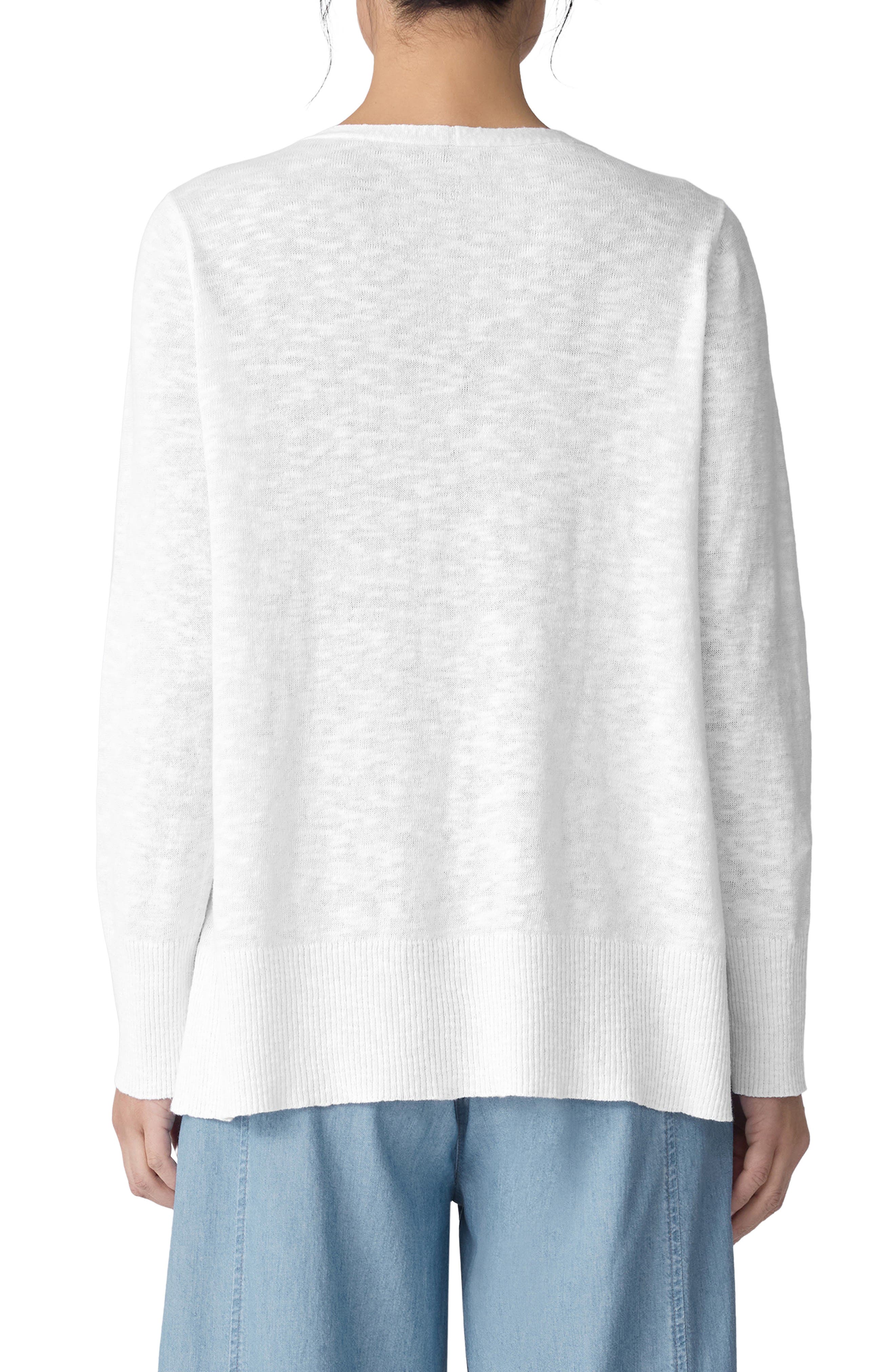Eileen Fisher Organic Linen & Organic Cotton V-Neck Sweater