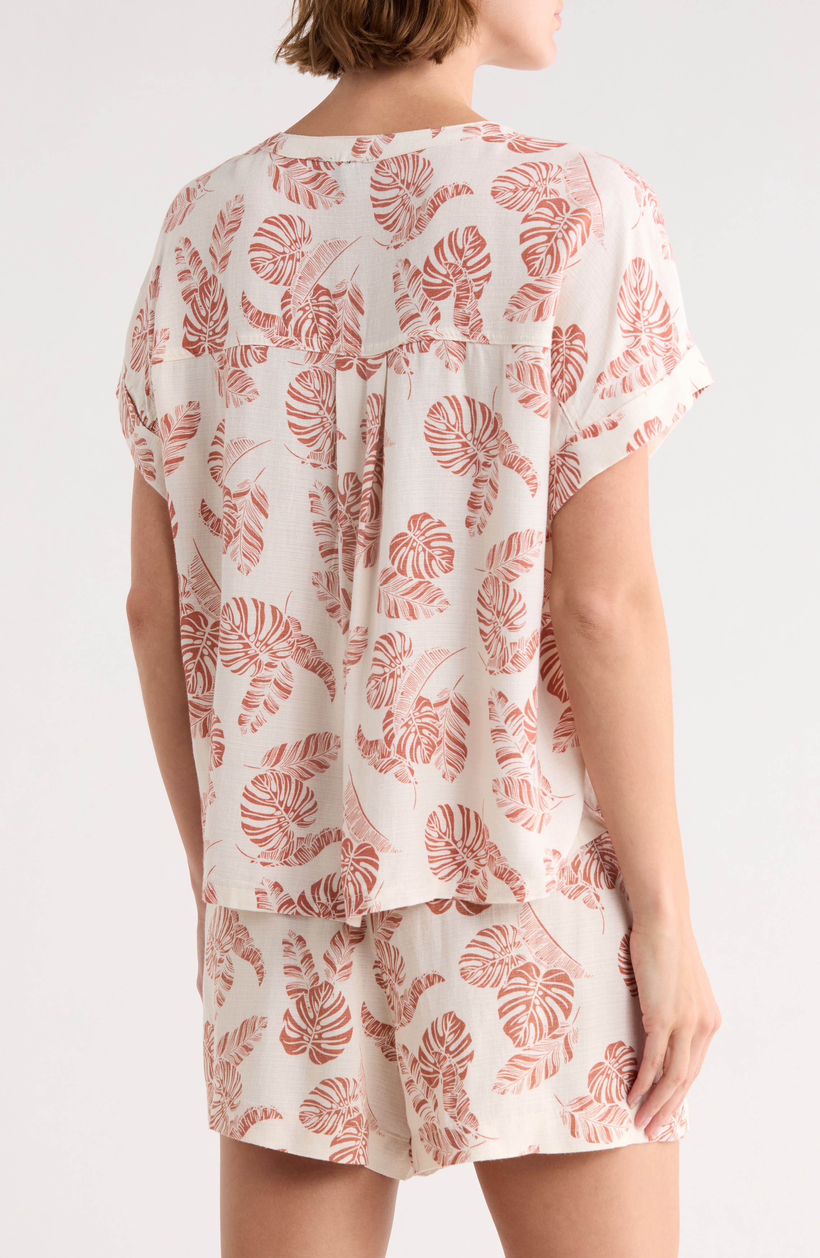 Splendid Short Sleeve Button-Up Top