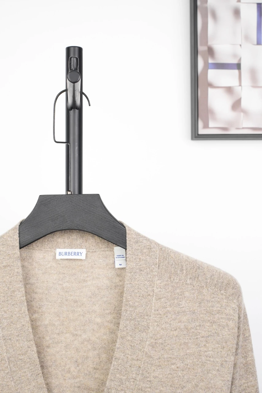 Burberry Beige Signature Embroidered Knit Cardigan product photo from LabelPicks