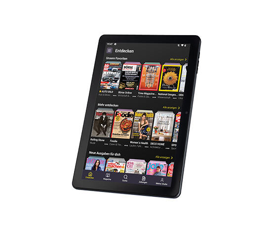 Readly Reader Android 12 Tablet mit Deutschlands größtem digitalem Kiosk