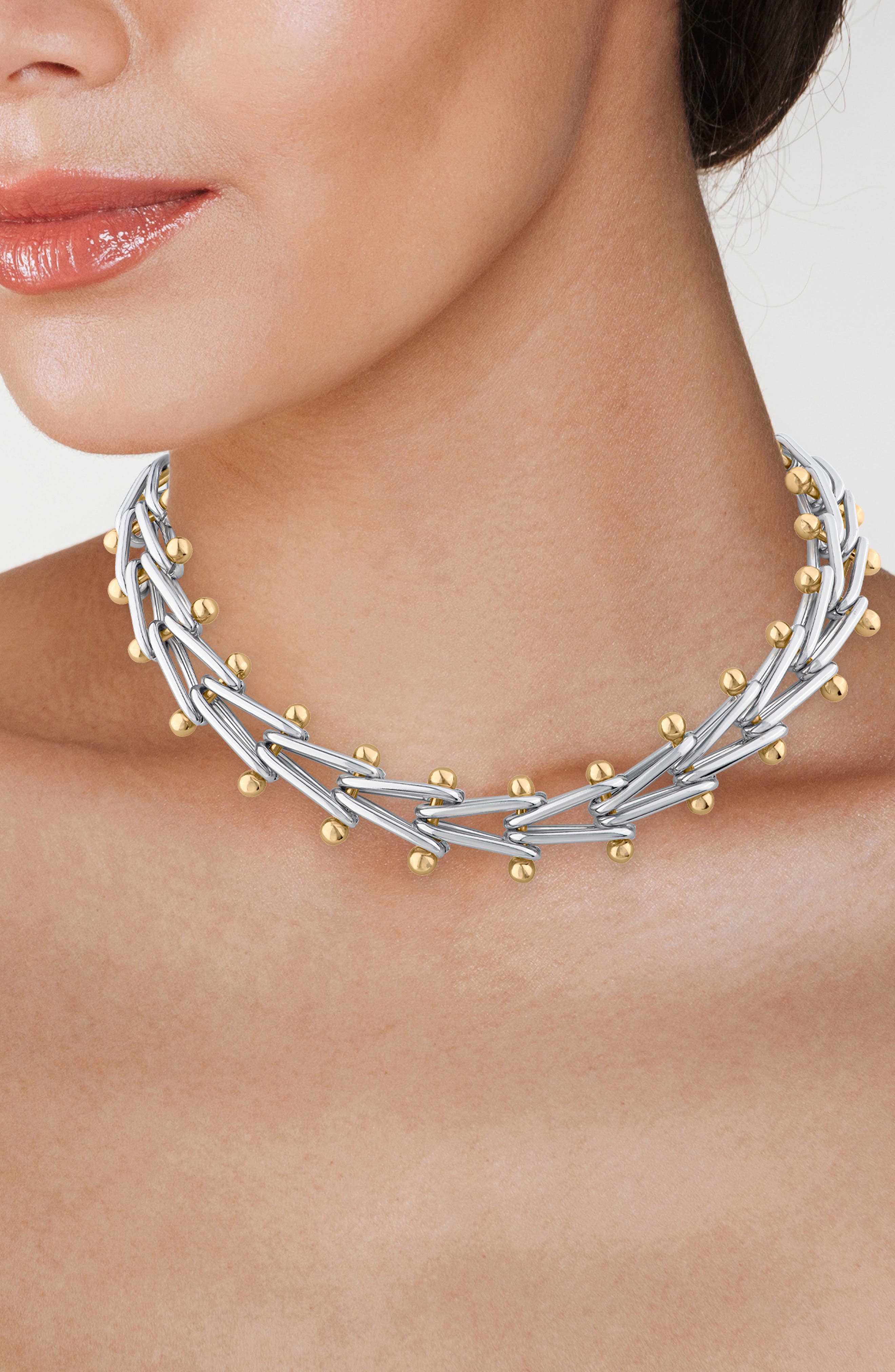 JARDIN Two-Tone V-Link Collar Necklace (Nordstrom Exclusive)
