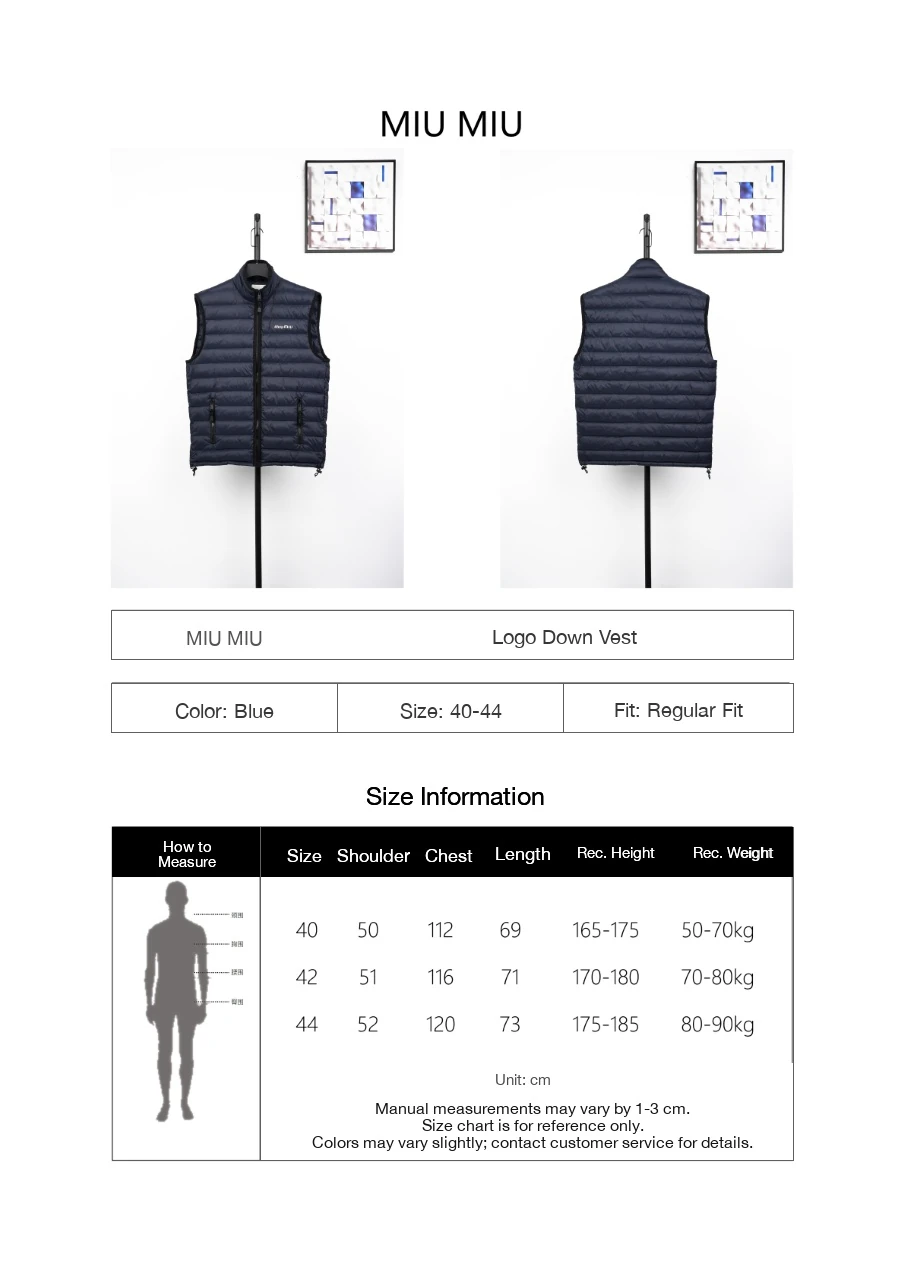 Miu Miu Navy Logo Quilted Down Vest product photo from LabelPicks