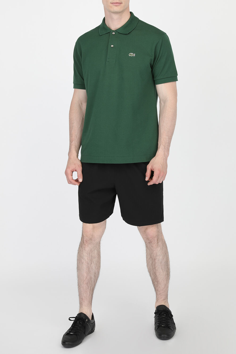 LACOSTE חולצת לוגו בגוון ירוק מכותנה