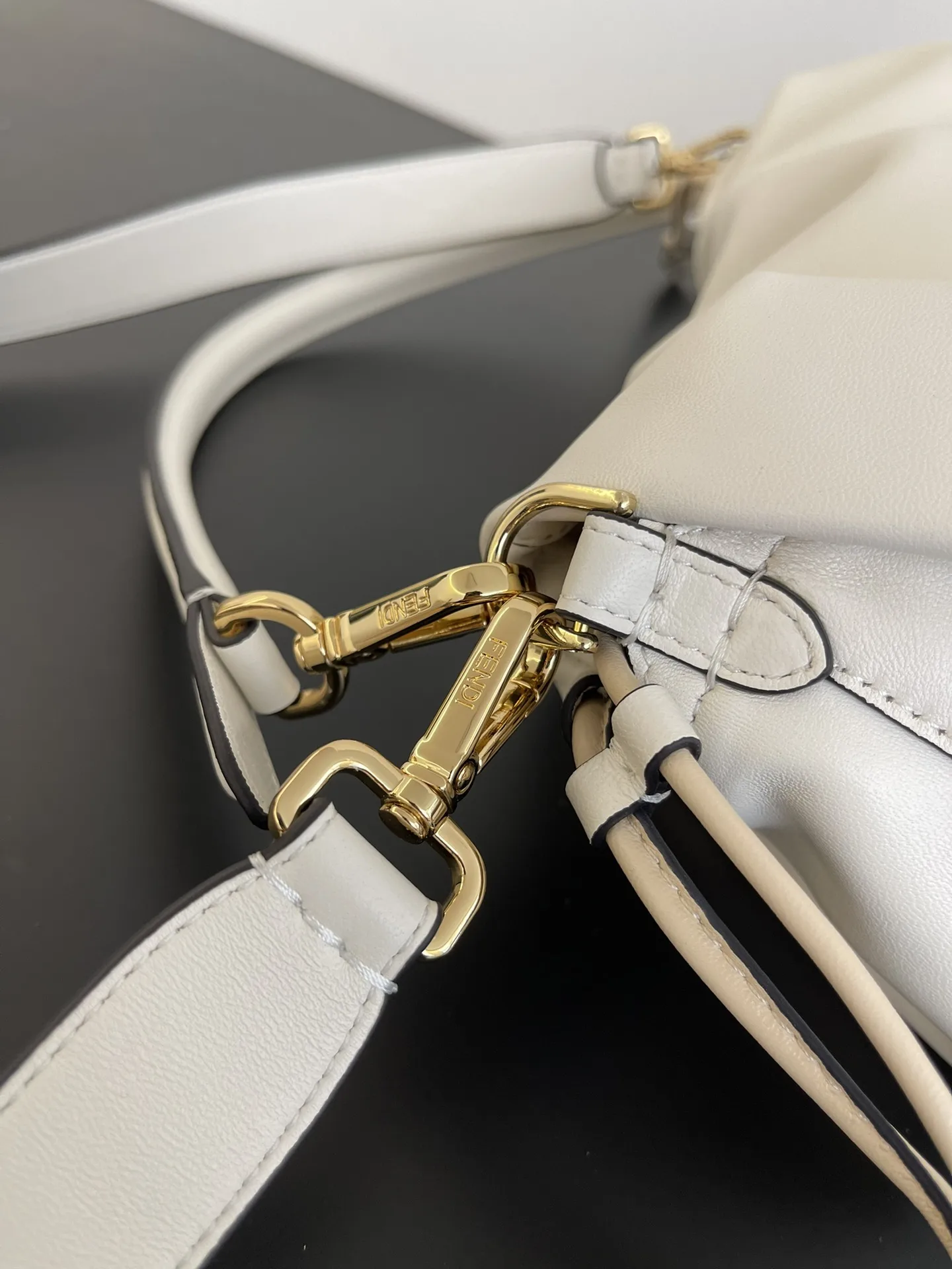 Fendi Baguette White Lambskin Bucket Bag product photo from LabelPicks