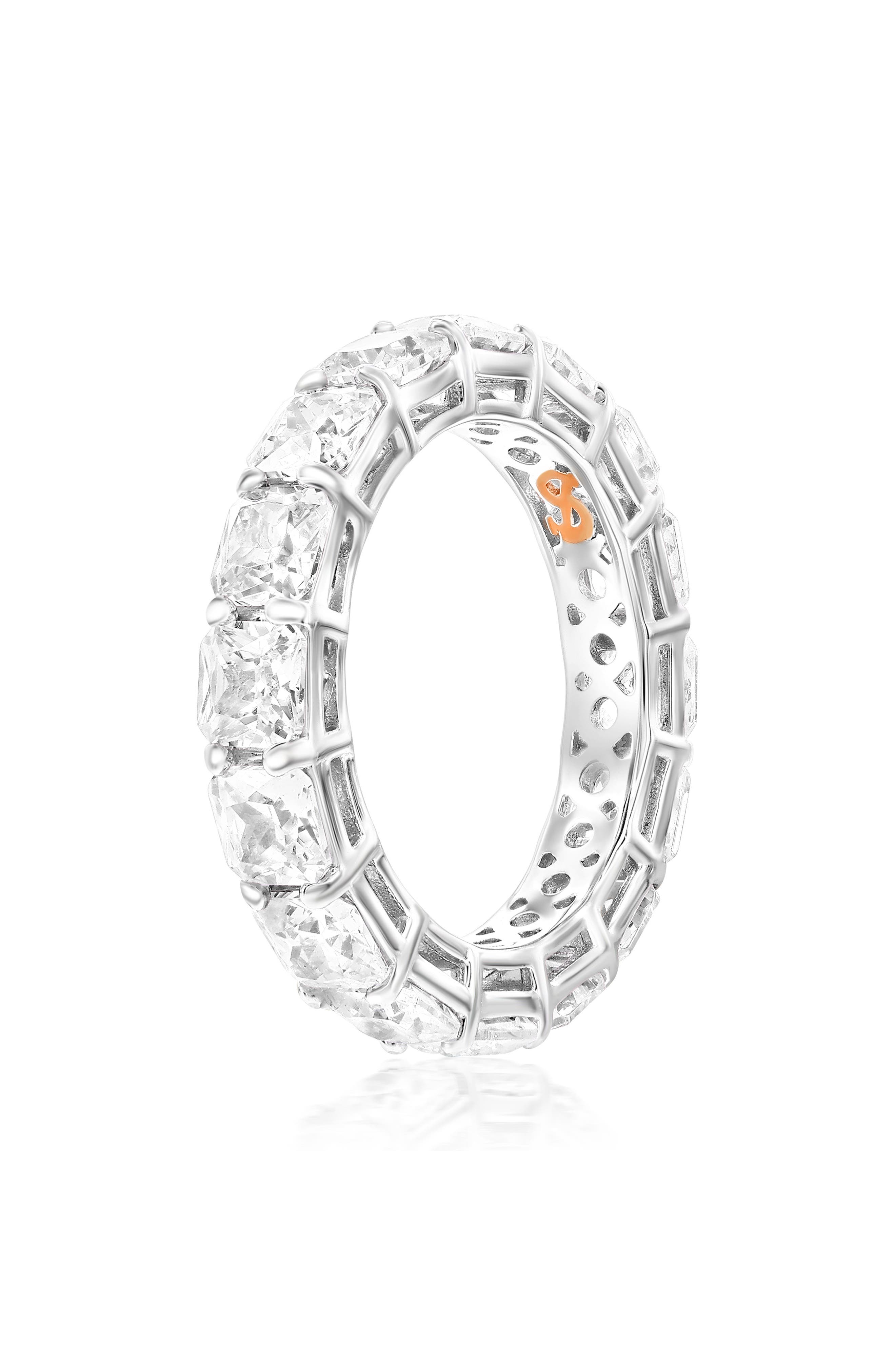 SUZY LEVIAN Cushion Cut Cubic Zirconia Eternity Band Ring