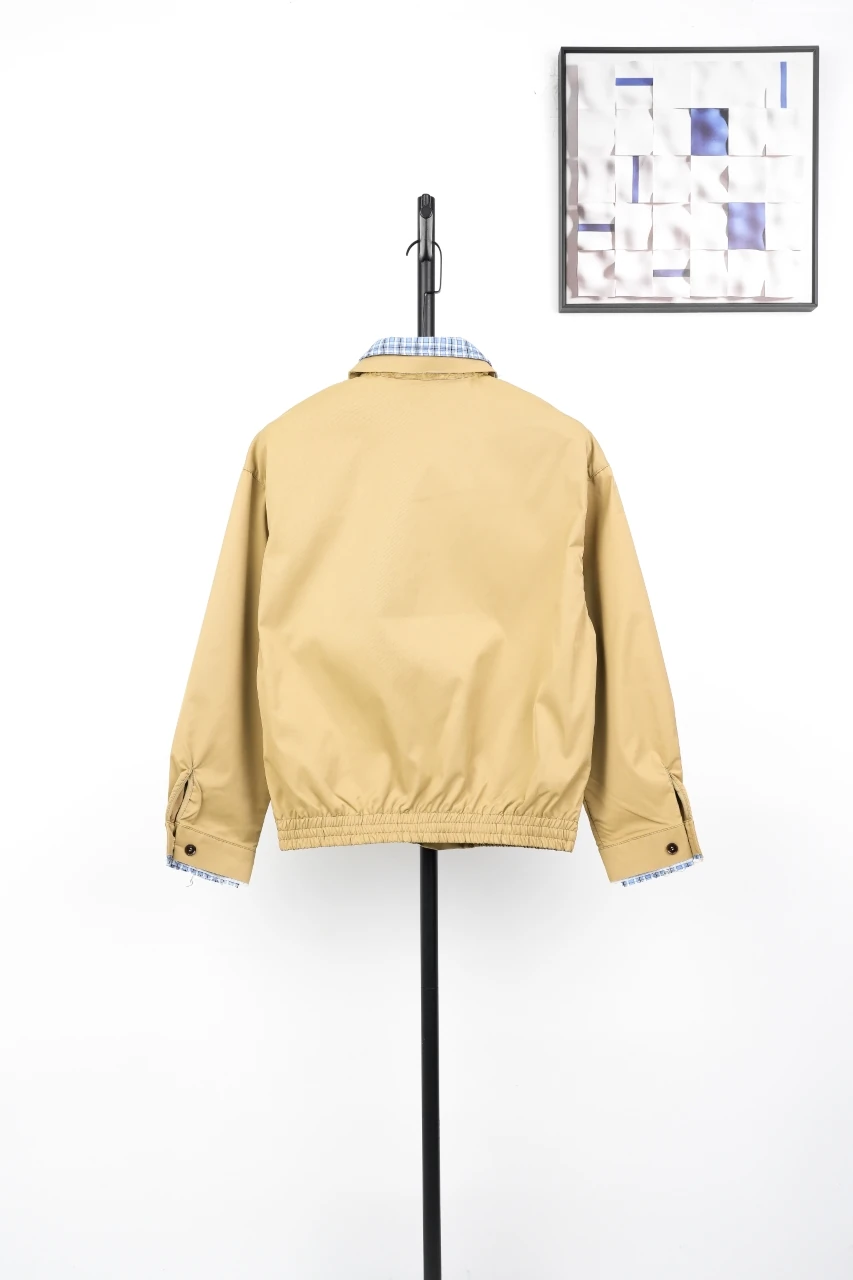 Miu Miu Khaki Contrast Check Collar Jacket product photo from LabelPicks