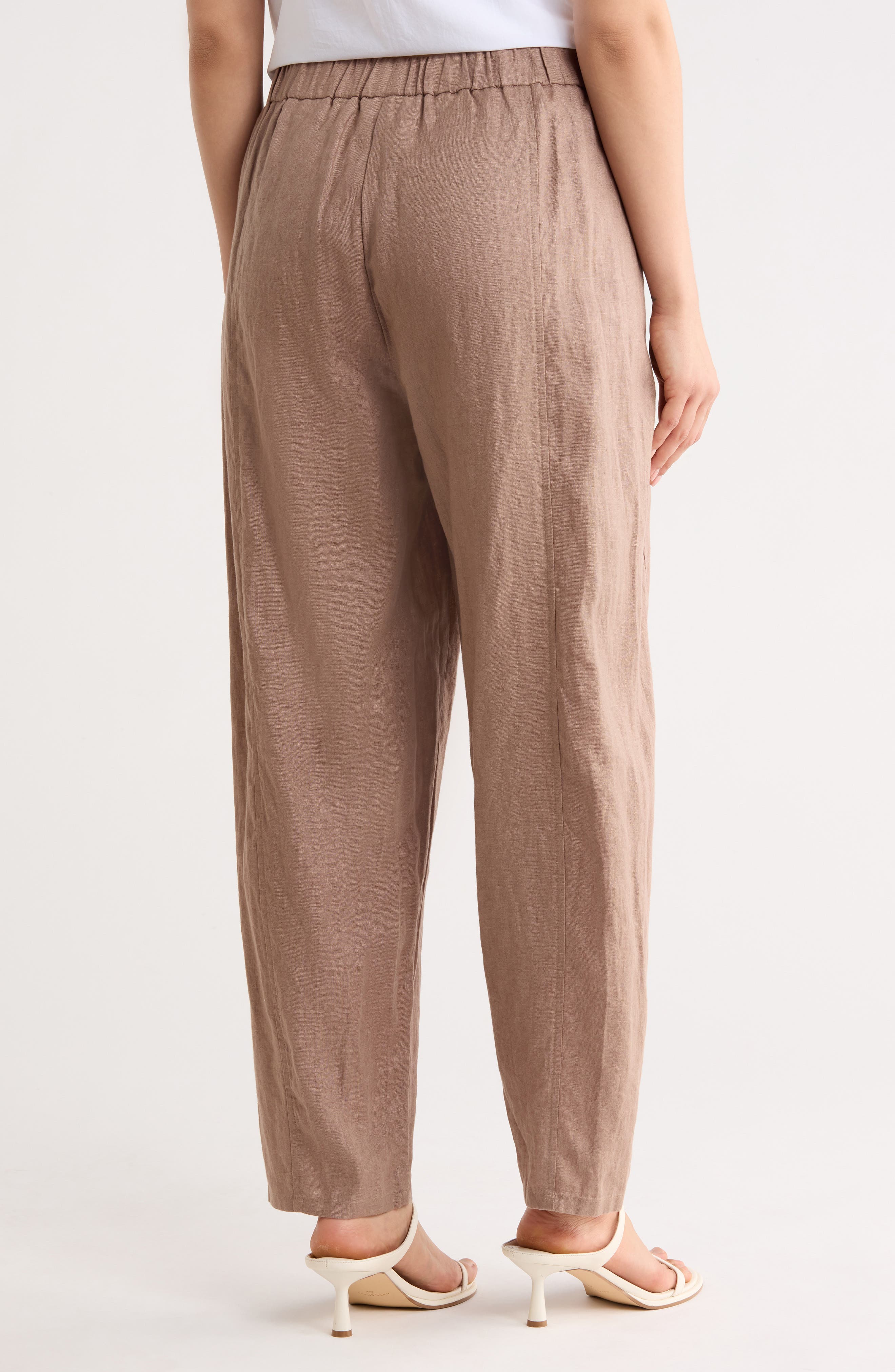 Eileen Fisher Pleated Organic Linen Lantern Pants