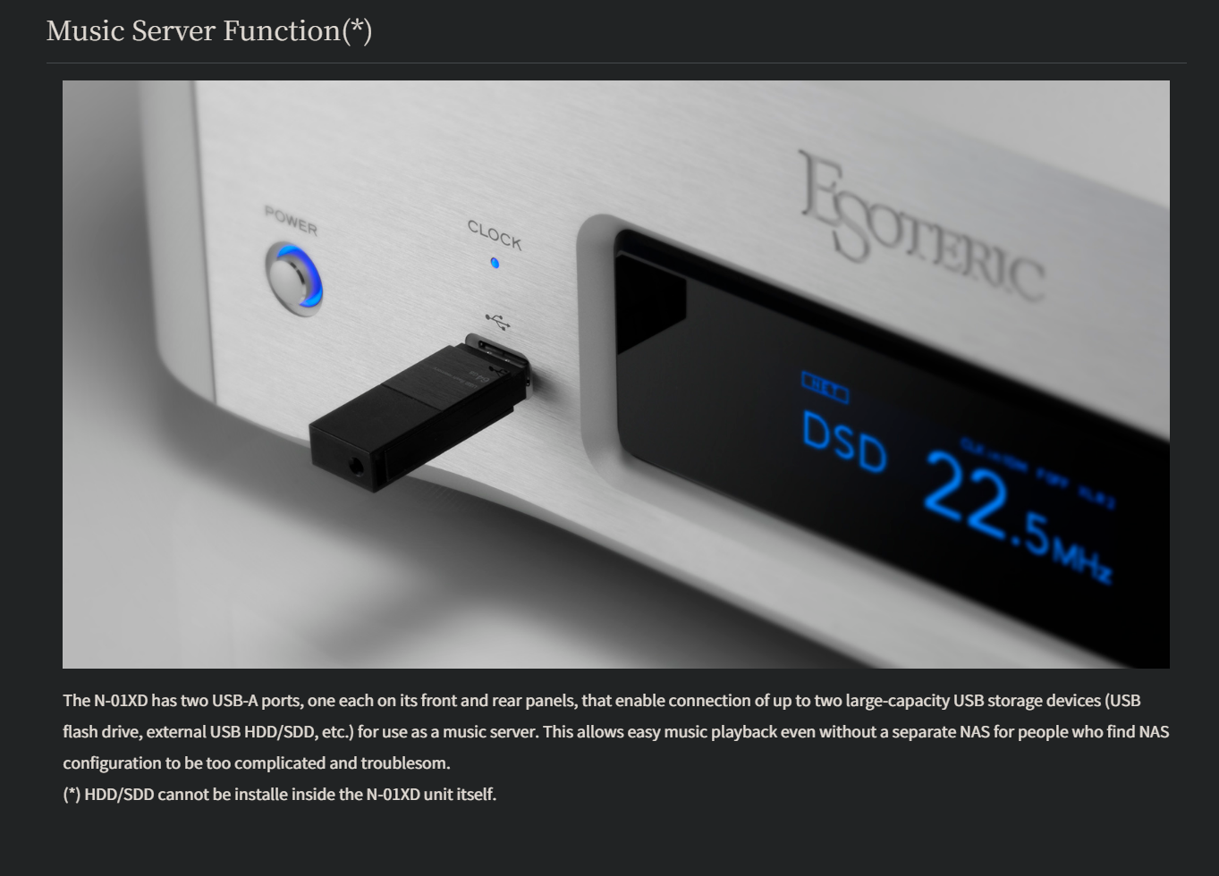 Esoteric N-01XD Network Streamer DAC Brand New - GreshamTech