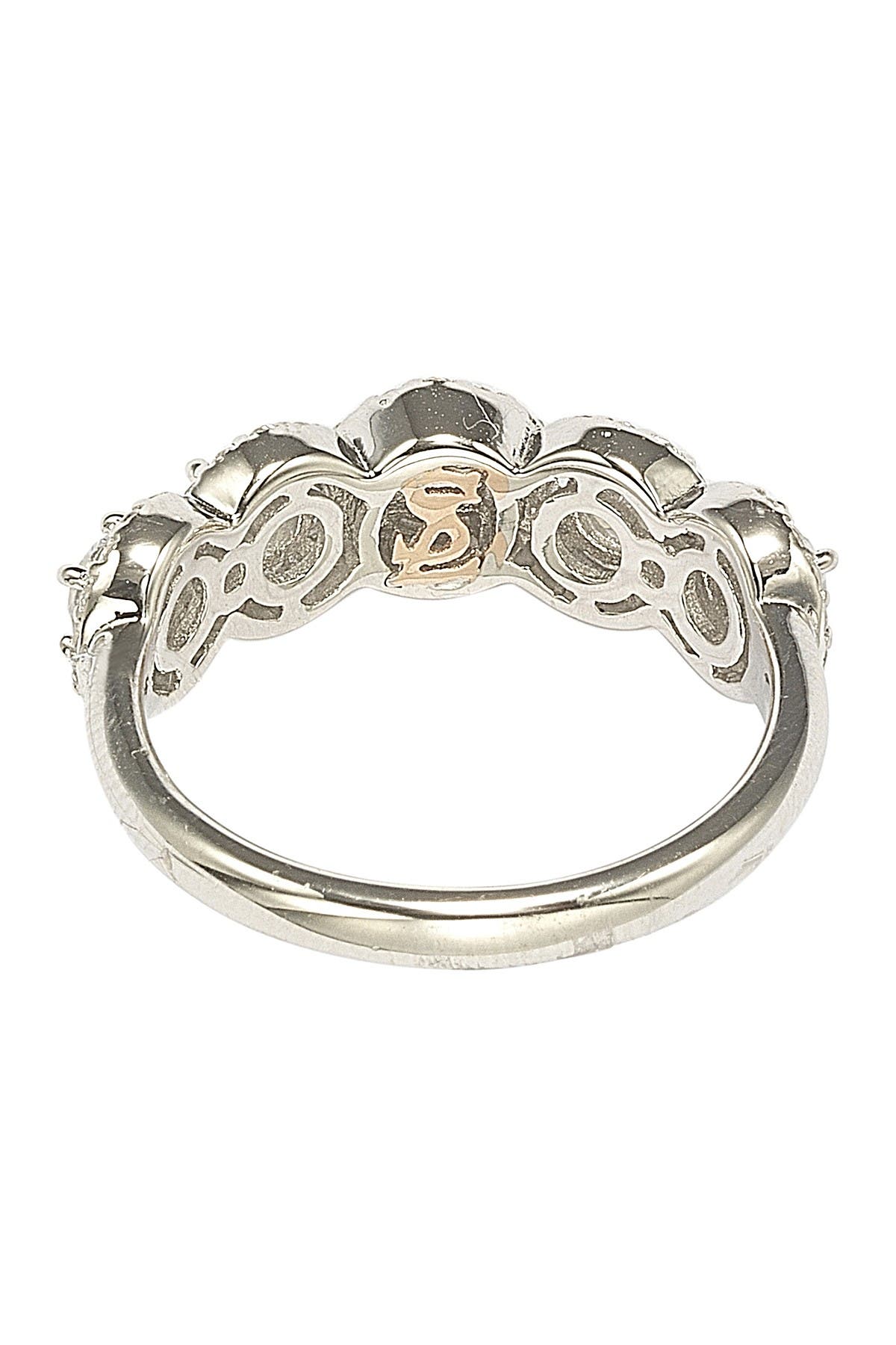 SUZY LEVIAN Sterling Silver Round Cubic Zirconia Halo Ring