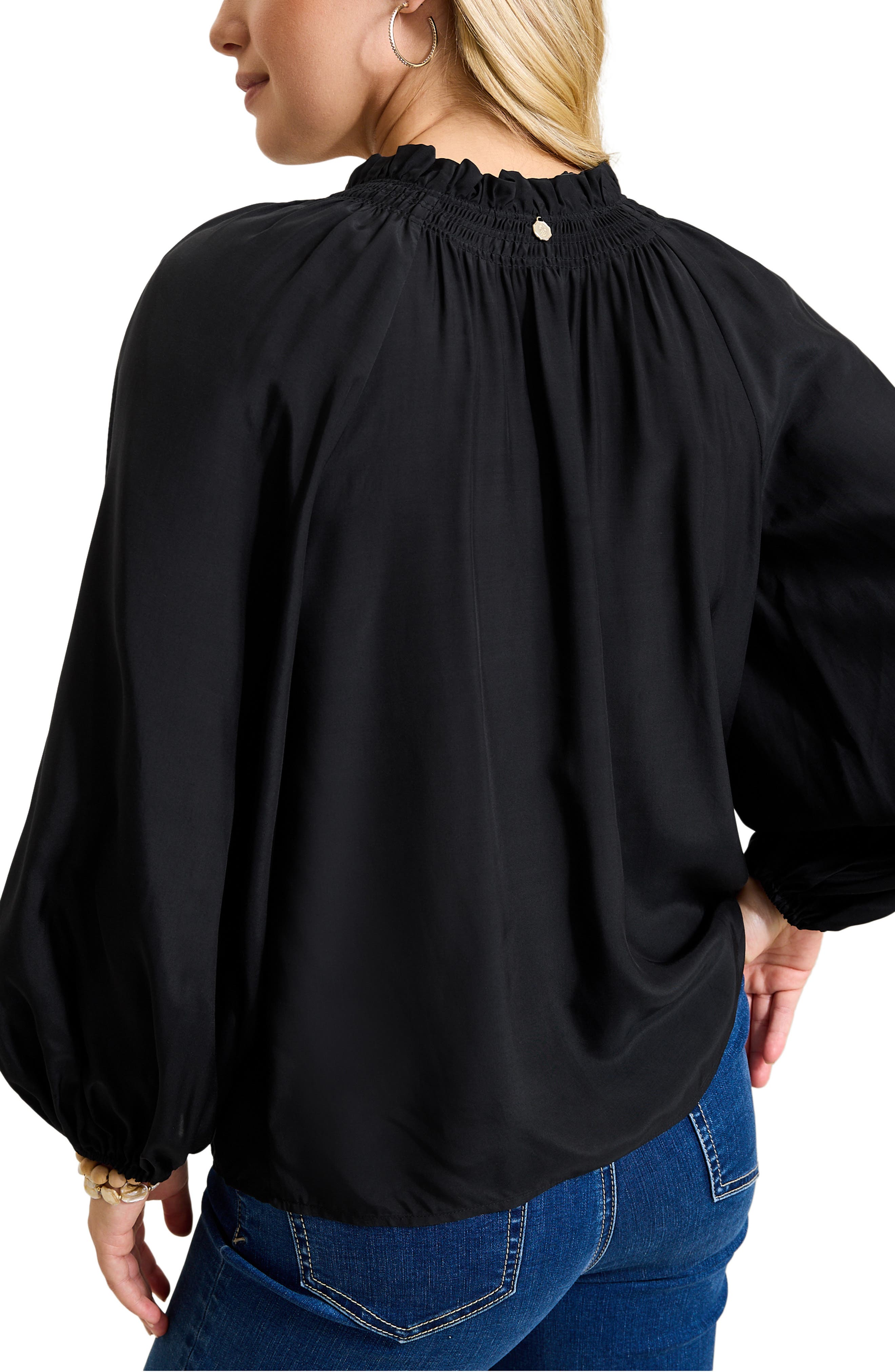 Tommy Bahama Tie Neck Peasant Top